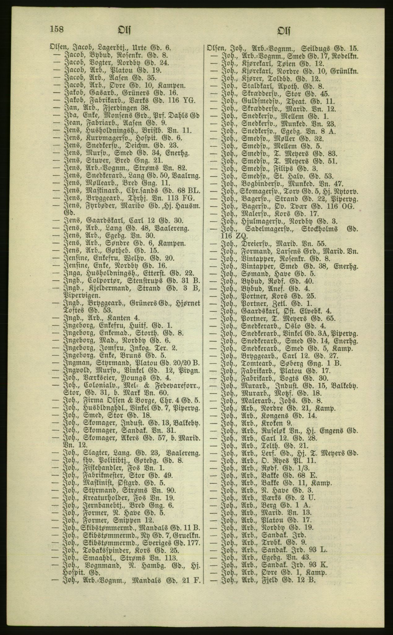 Kristiania/Oslo adressebok, PUBL/-, 1881, s. 158