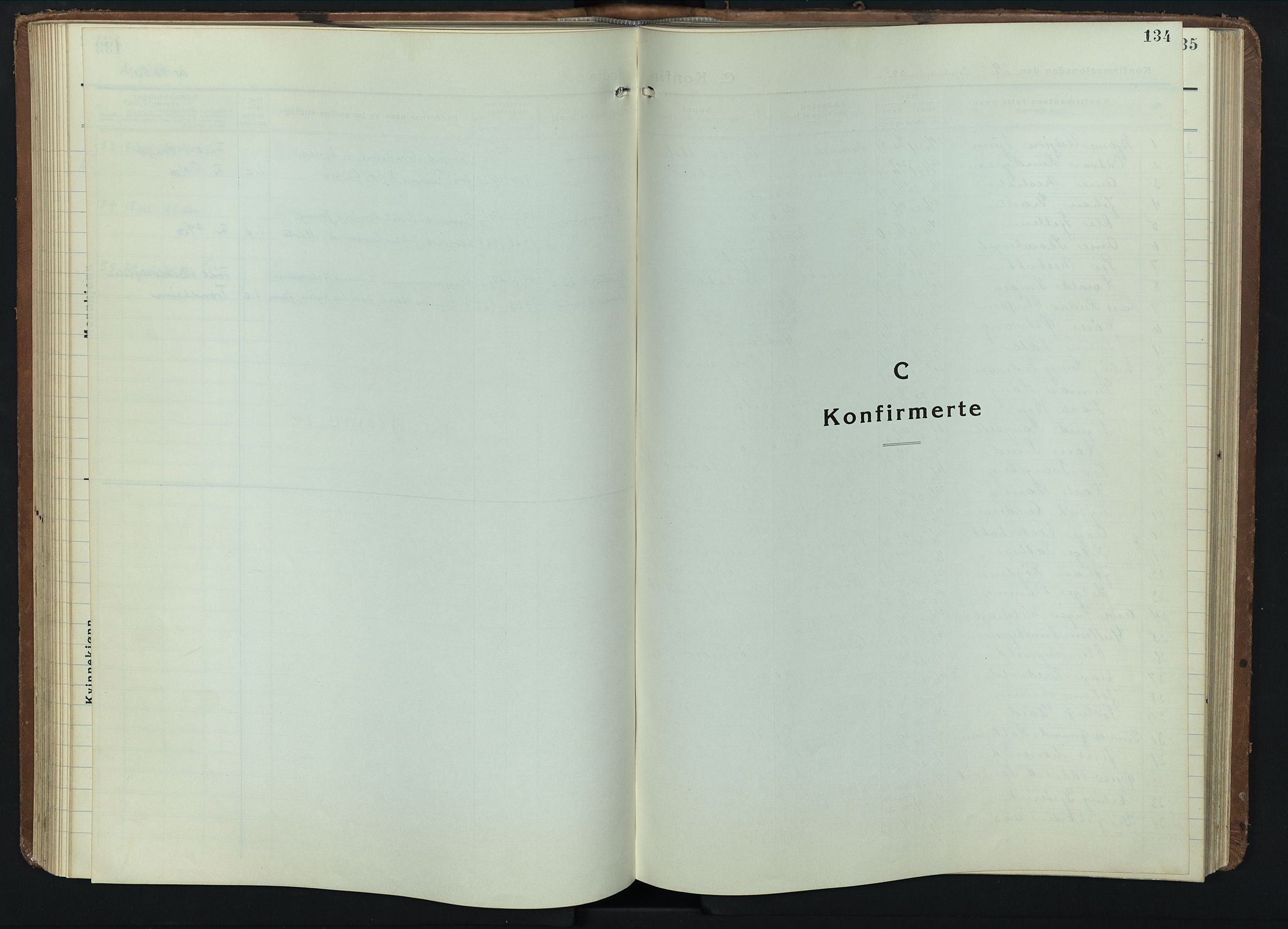 Grue prestekontor, SAH/PREST-036/H/Ha/Hab/L0009: Klokkerbok nr. 9, 1935-1955, s. 134