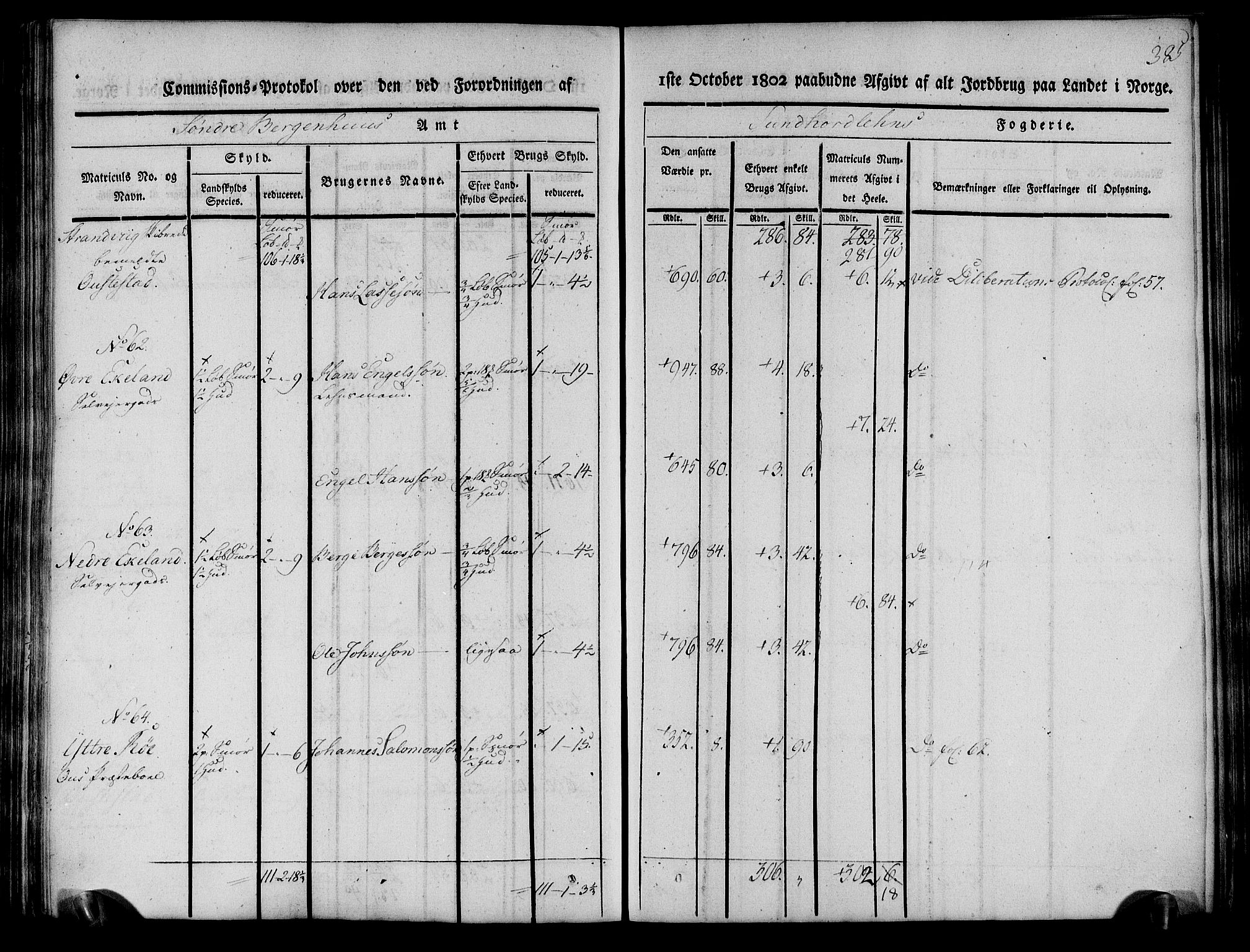 Rentekammeret inntil 1814, Realistisk ordnet avdeling, AV/RA-EA-4070/N/Ne/Nea/L0107: Sunnhordland og Hardanger fogderi. Kommisjonsprotokoll for Sunnhordland, 1803, s. 390