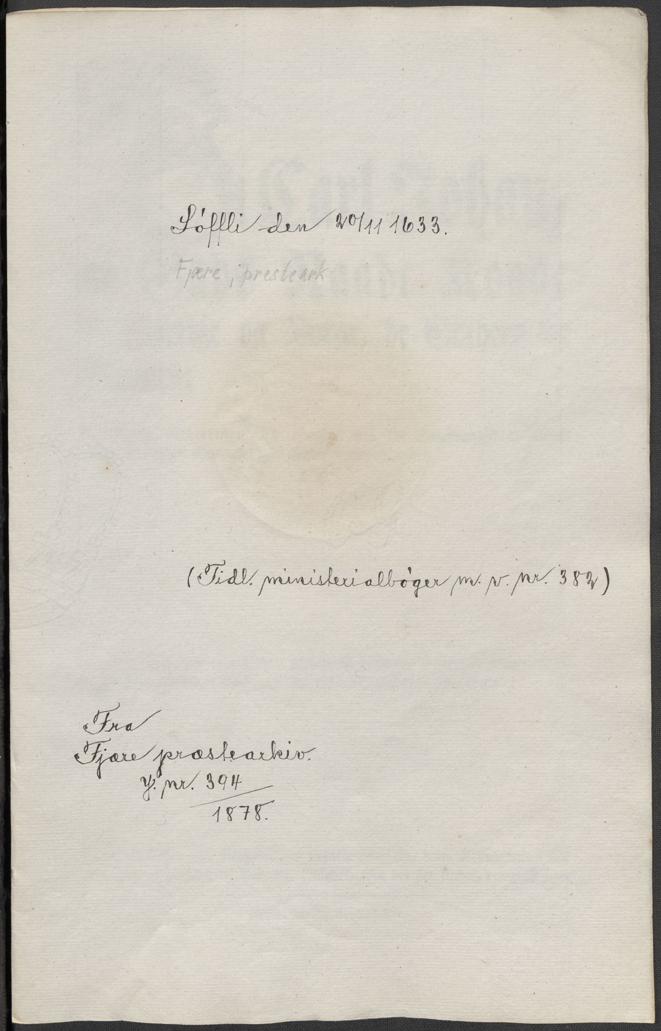 Riksarkivets diplomsamling, AV/RA-EA-5965/F15/L0031: Prestearkiv - Aust-Agder, Vest-Agder og Rogaland, 1575-1768, s. 12