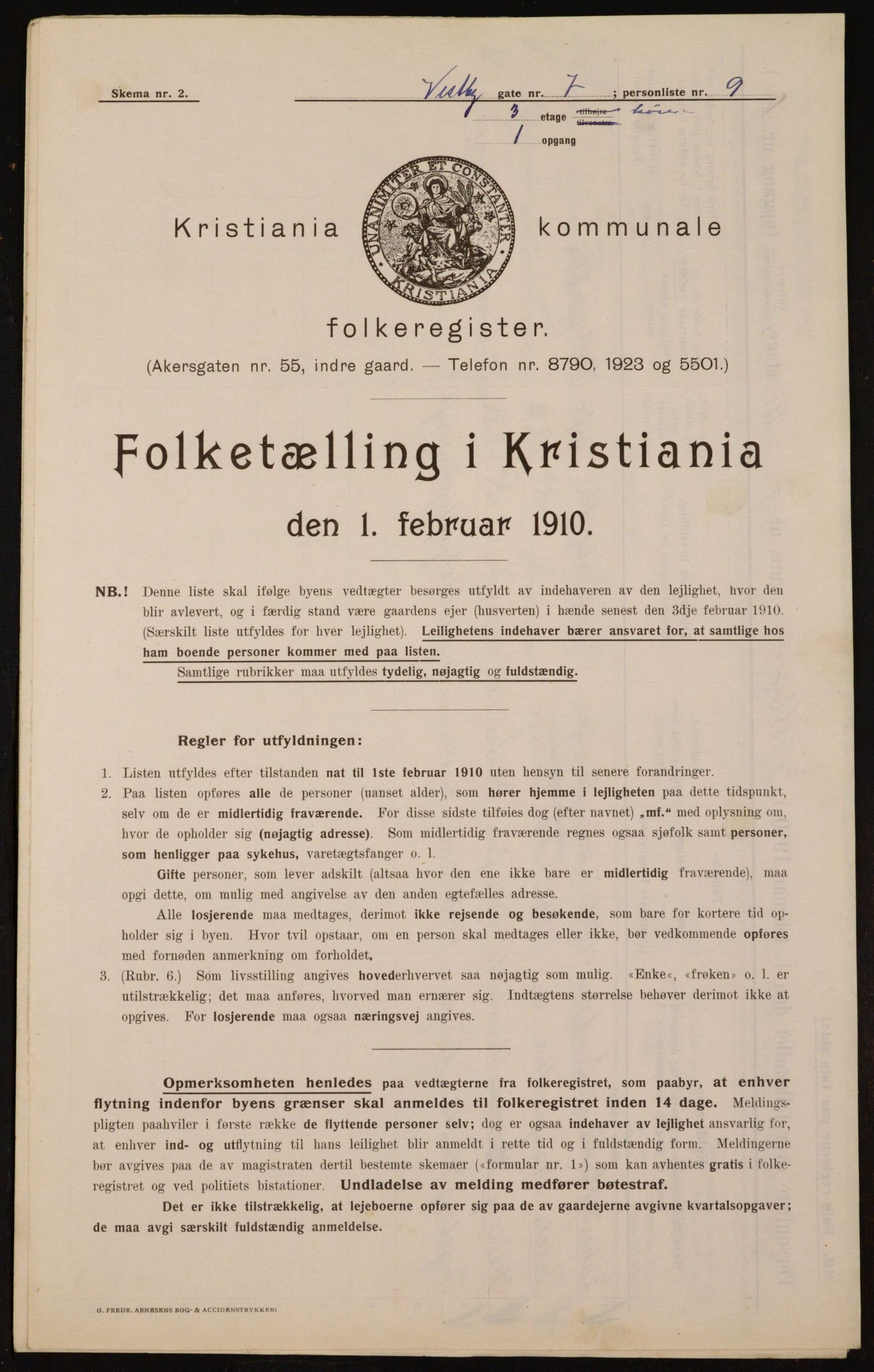 OBA, Kommunal folketelling 1.2.1910 for Kristiania, 1910, s. 115957