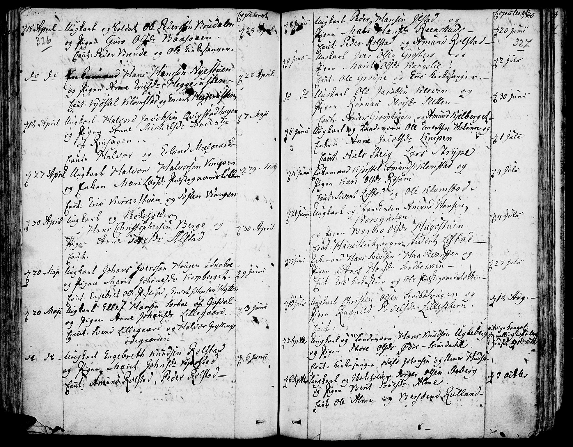 Fron prestekontor, AV/SAH-PREST-078/H/Ha/Haa/L0001: Ministerialbok nr. 1, 1799-1816, s. 326-327