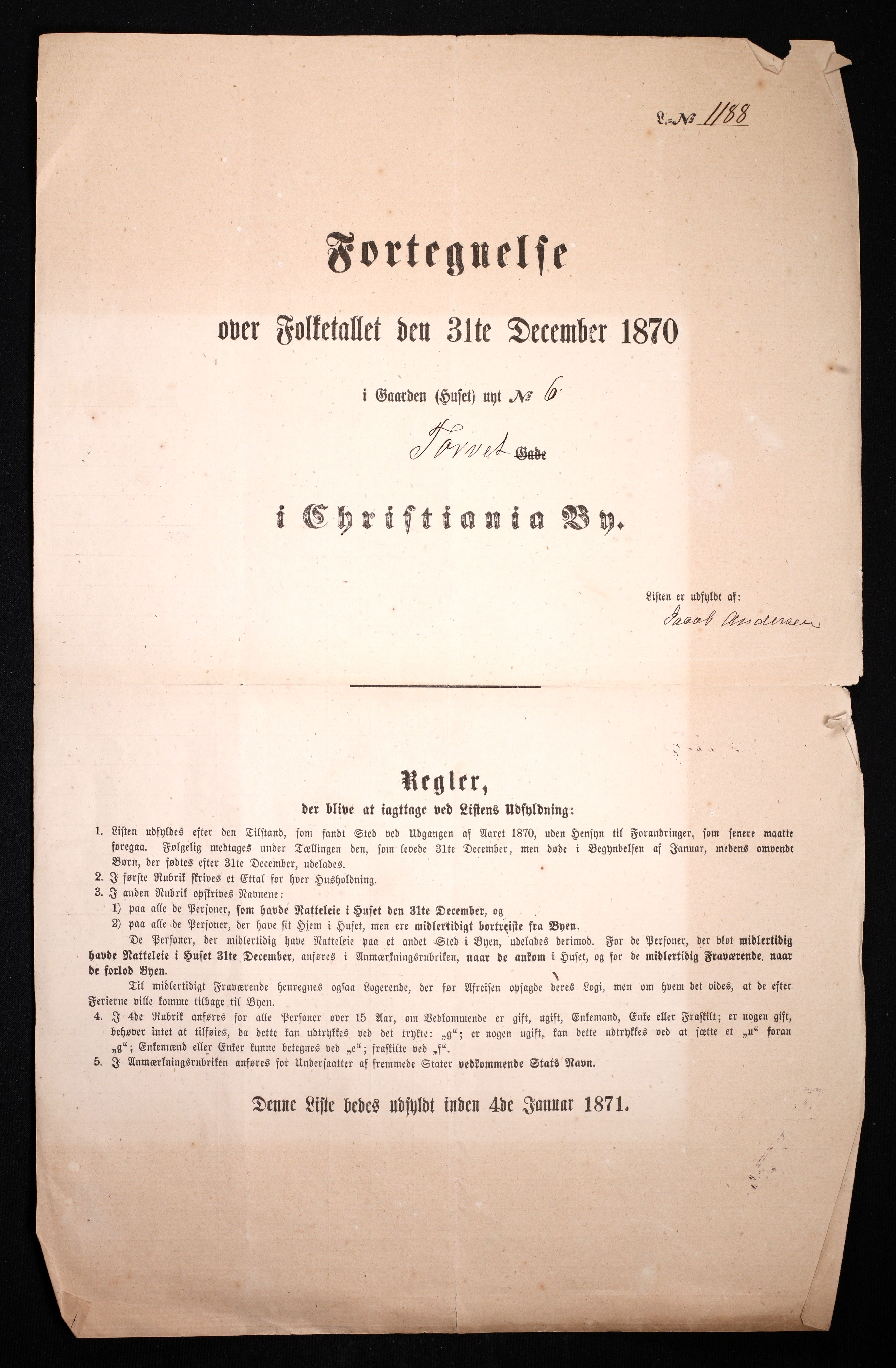 RA, Folketelling 1870 for 0301 Kristiania kjøpstad, 1870, s. 4368