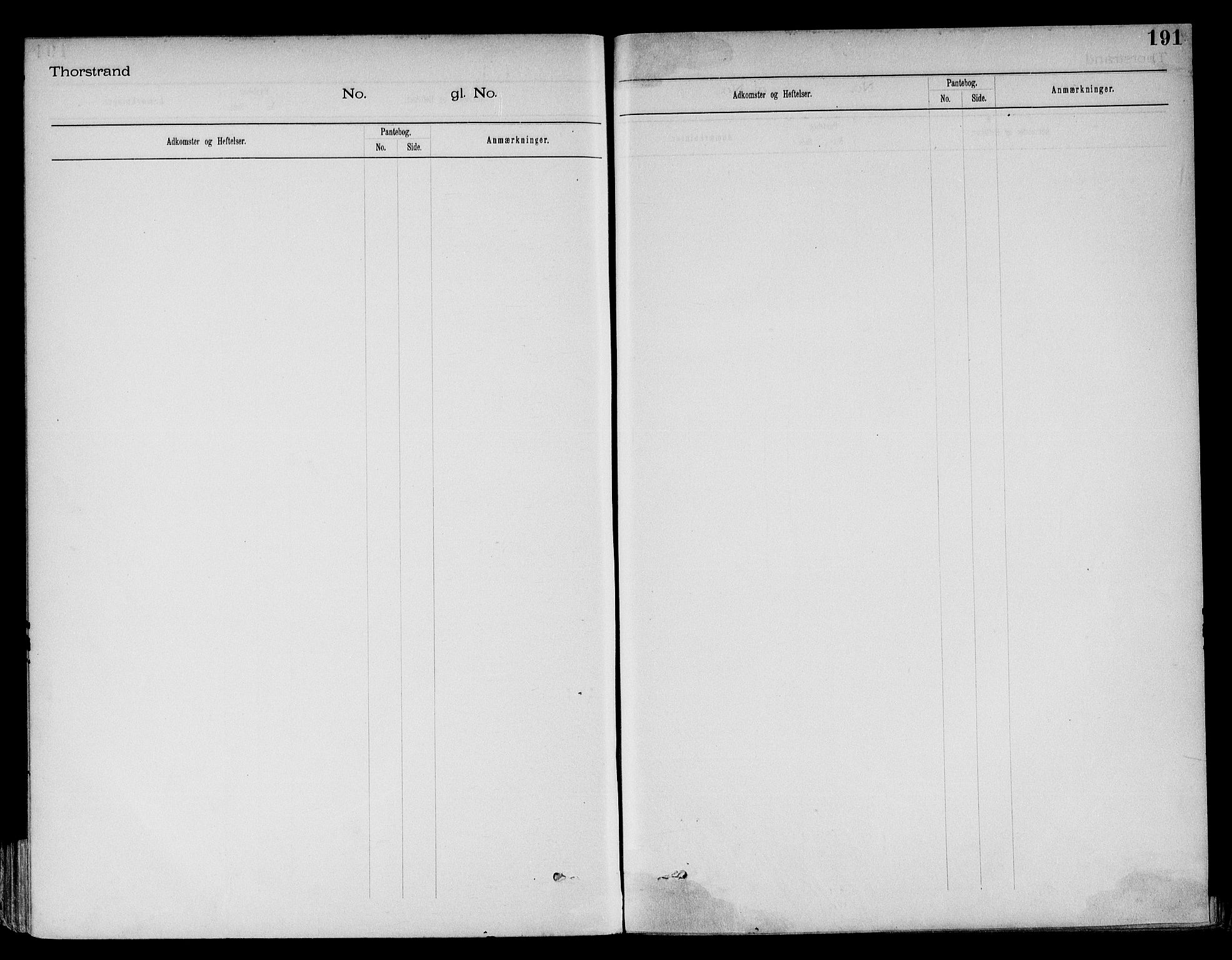 Larvik byfogd, AV/SAKO-A-218/G/Gb/Gba/Gbab/L0005: Panteregister nr. II 5, s. 191