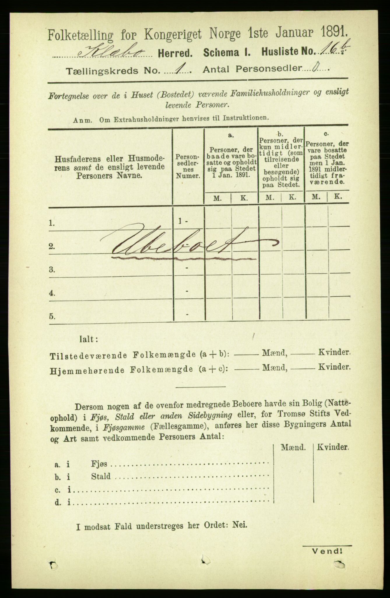 RA, Folketelling 1891 for 1662 Klæbu herred, 1891, s. 42