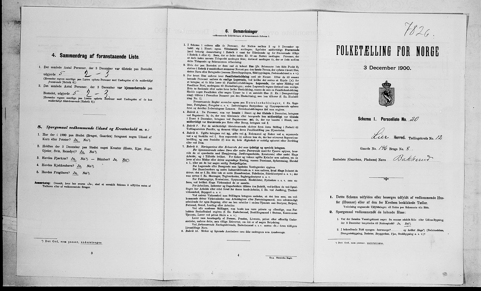 RA, Folketelling 1900 for 0626 Lier herred, 1900, s. 2056
