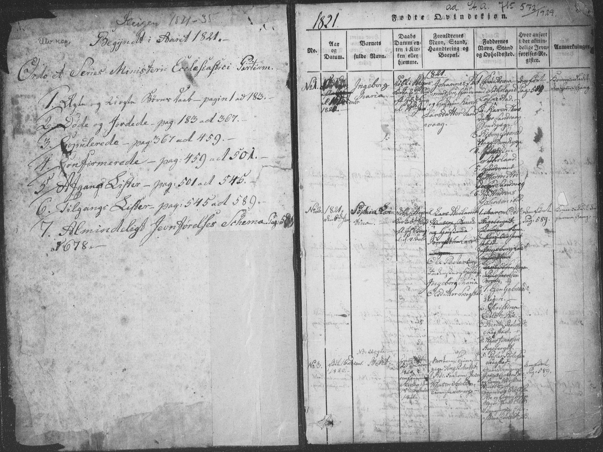 Ministerialprotokoller, klokkerbøker og fødselsregistre - Nordland, AV/SAT-A-1459/855/L0798: Ministerialbok nr. 855A06, 1821-1835, s. 1