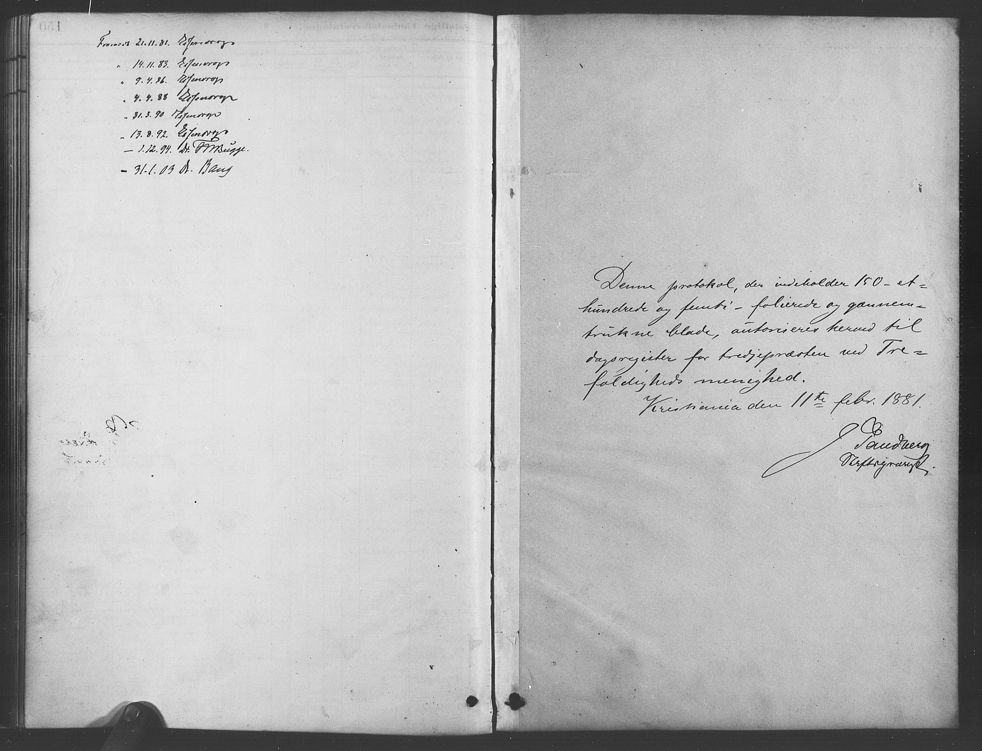 Trefoldighet prestekontor Kirkebøker, SAO/A-10882/I/Ia/L0003: Dagregister nr. 3, 1881-1901