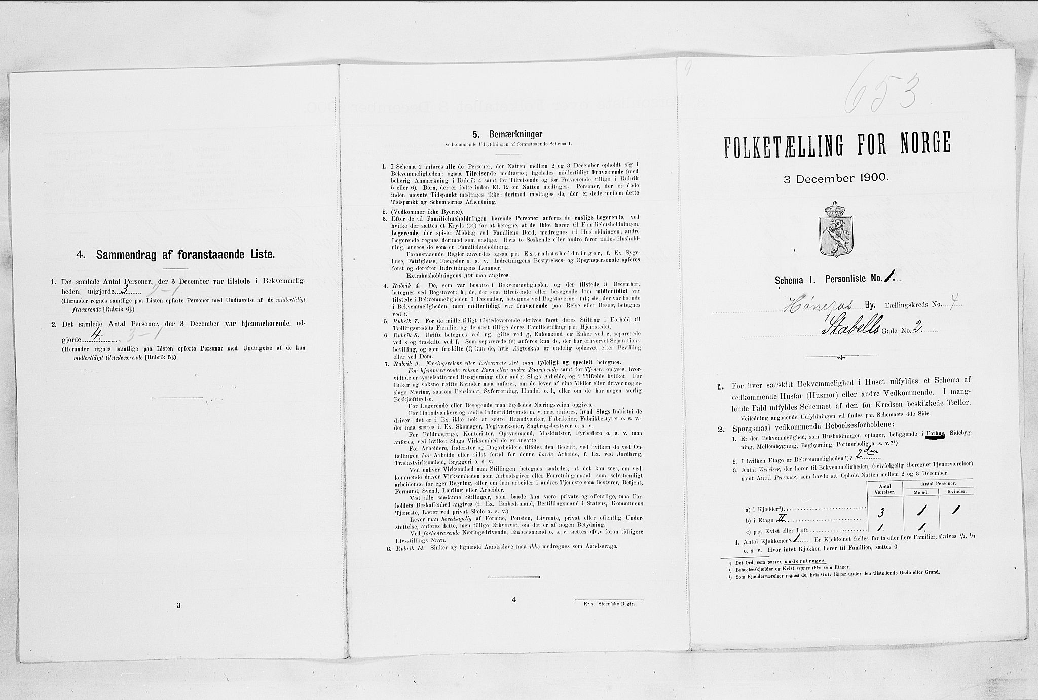 RA, Folketelling 1900 for 0601 Hønefoss kjøpstad, 1900, s. 427