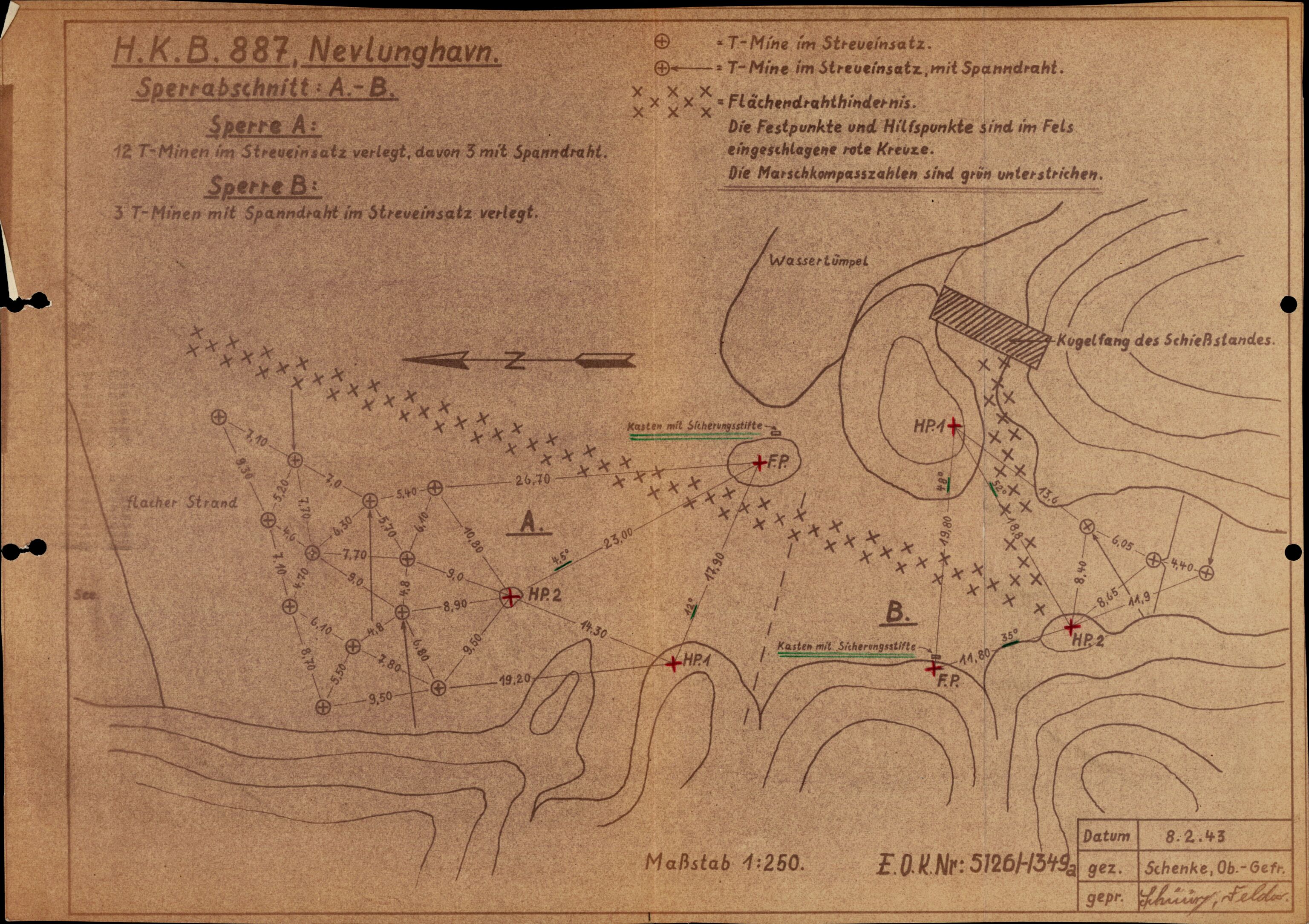 Forsvarets Overkommando. 2 kontor. Arkiv 11.4. Spredte tyske arkivsaker, AV/RA-RAFA-7031/D/Dar/Darc/L0031: Tysk marine og marineartilleri, 1940-1943, s. 155