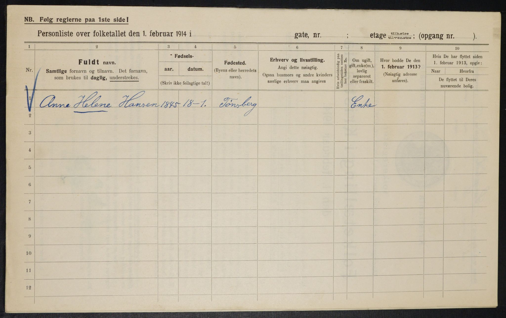 OBA, Kommunal folketelling 1.2.1914 for Kristiania, 1914, s. 56986