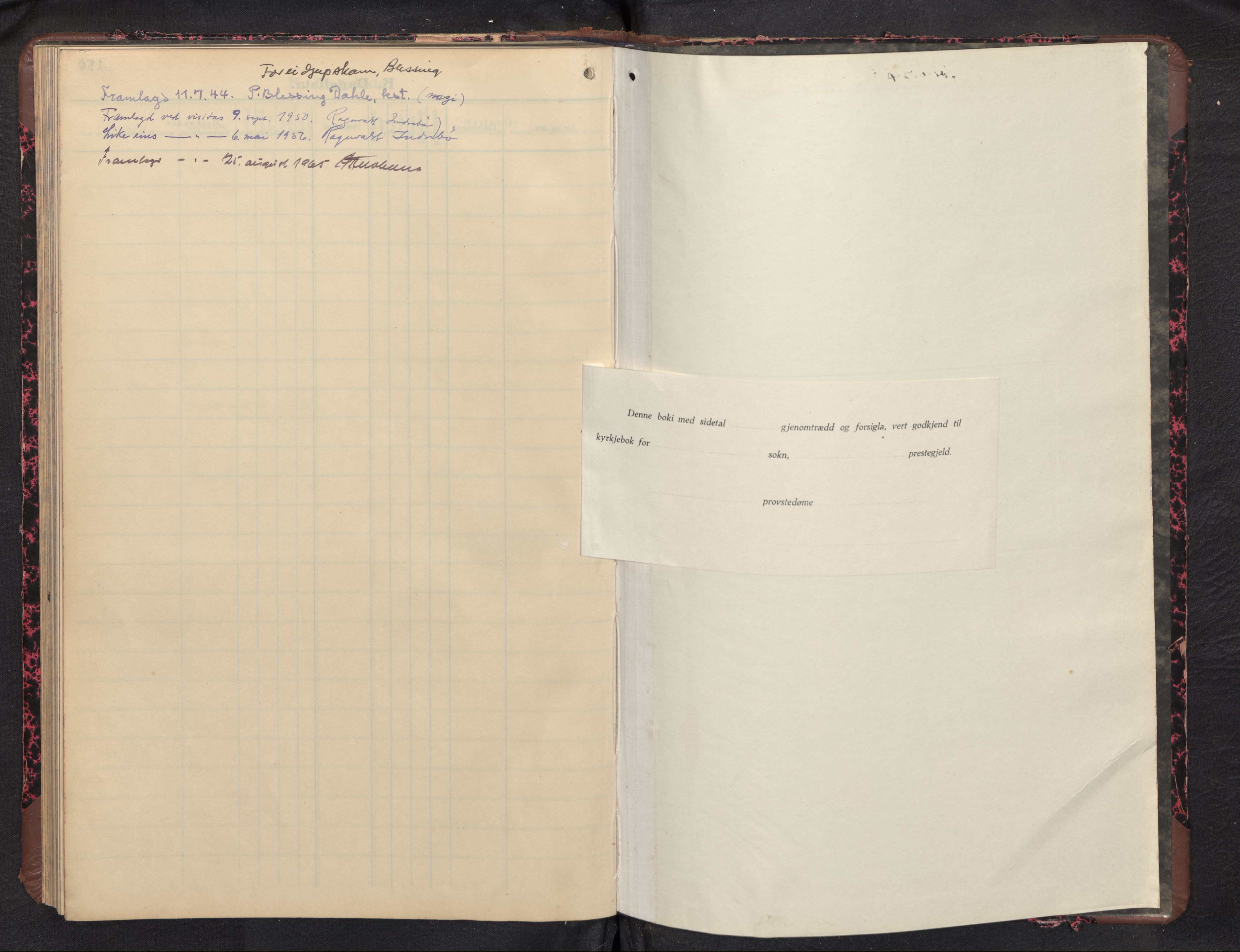 Askvoll sokneprestembete, SAB/A-79501/H/Haa/Haad/L0004: Dagregister nr. D 4, 1940-1961, s. 150b-151a