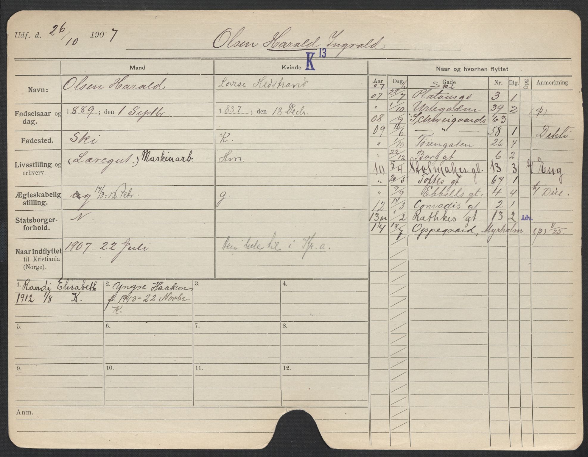 Oslo folkeregister, Registerkort, AV/SAO-A-11715/F/Fa/Fac/L0008: Menn, 1906-1914, s. 828a