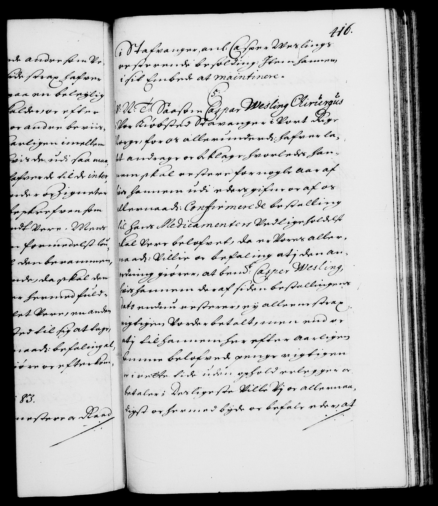 Danske Kanselli 1572-1799, AV/RA-EA-3023/F/Fc/Fca/Fcab/L0012: Norske tegnelser (mikrofilm), 1670-1683, s. 416a