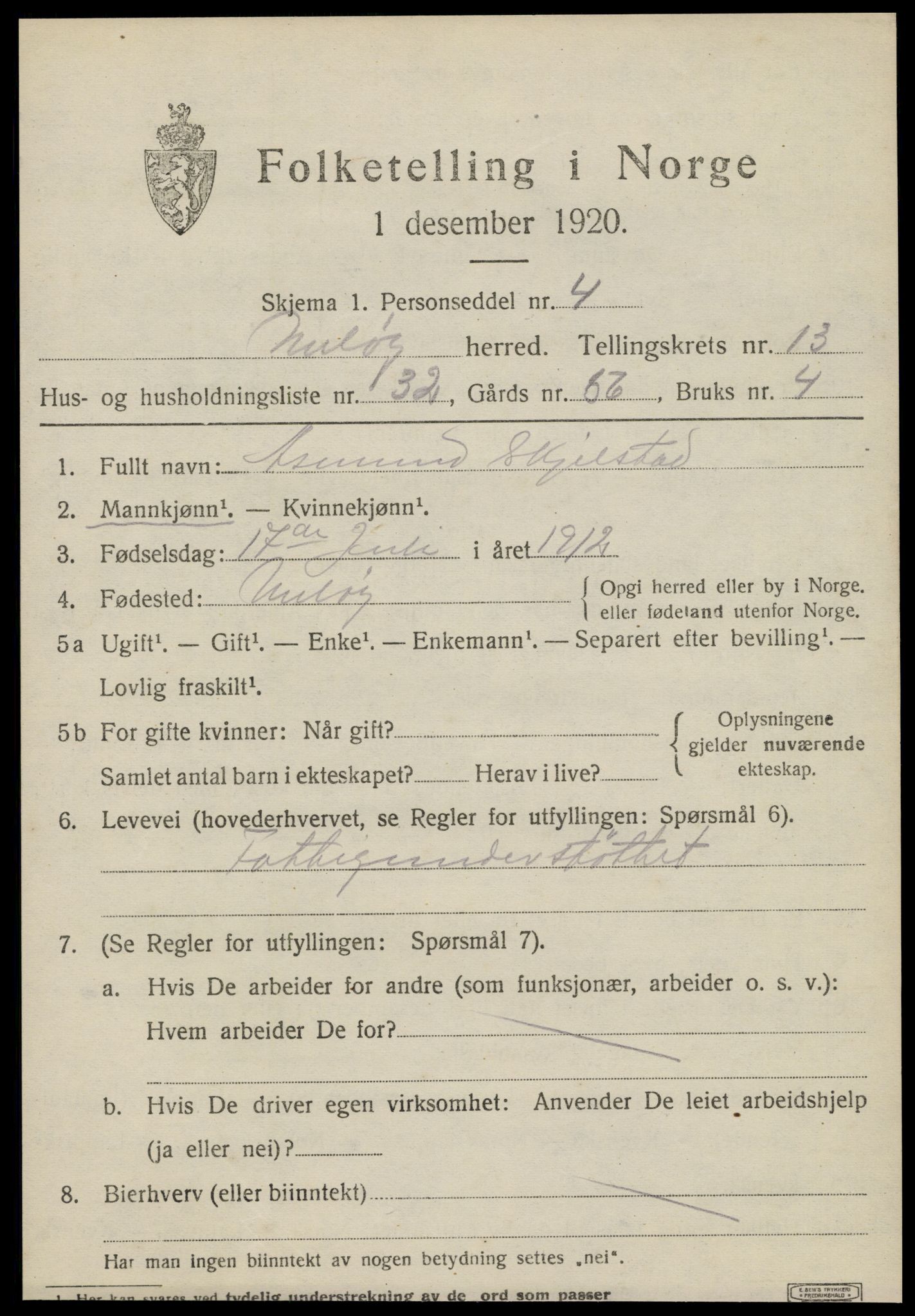 SAT, Folketelling 1920 for 1837 Meløy herred, 1920, s. 8737