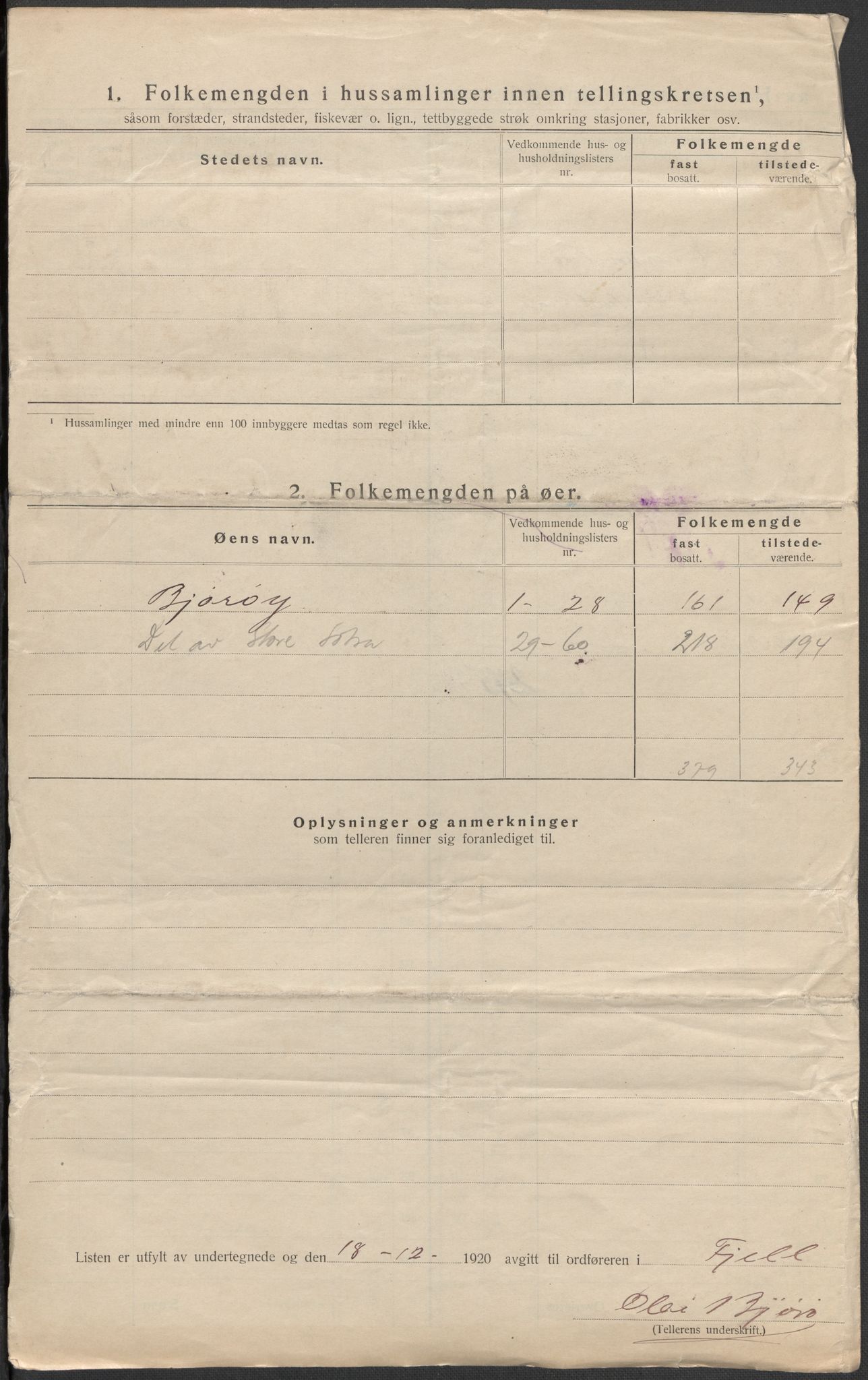 SAB, Folketelling 1920 for 1246 Fjell herred, 1920, s. 36