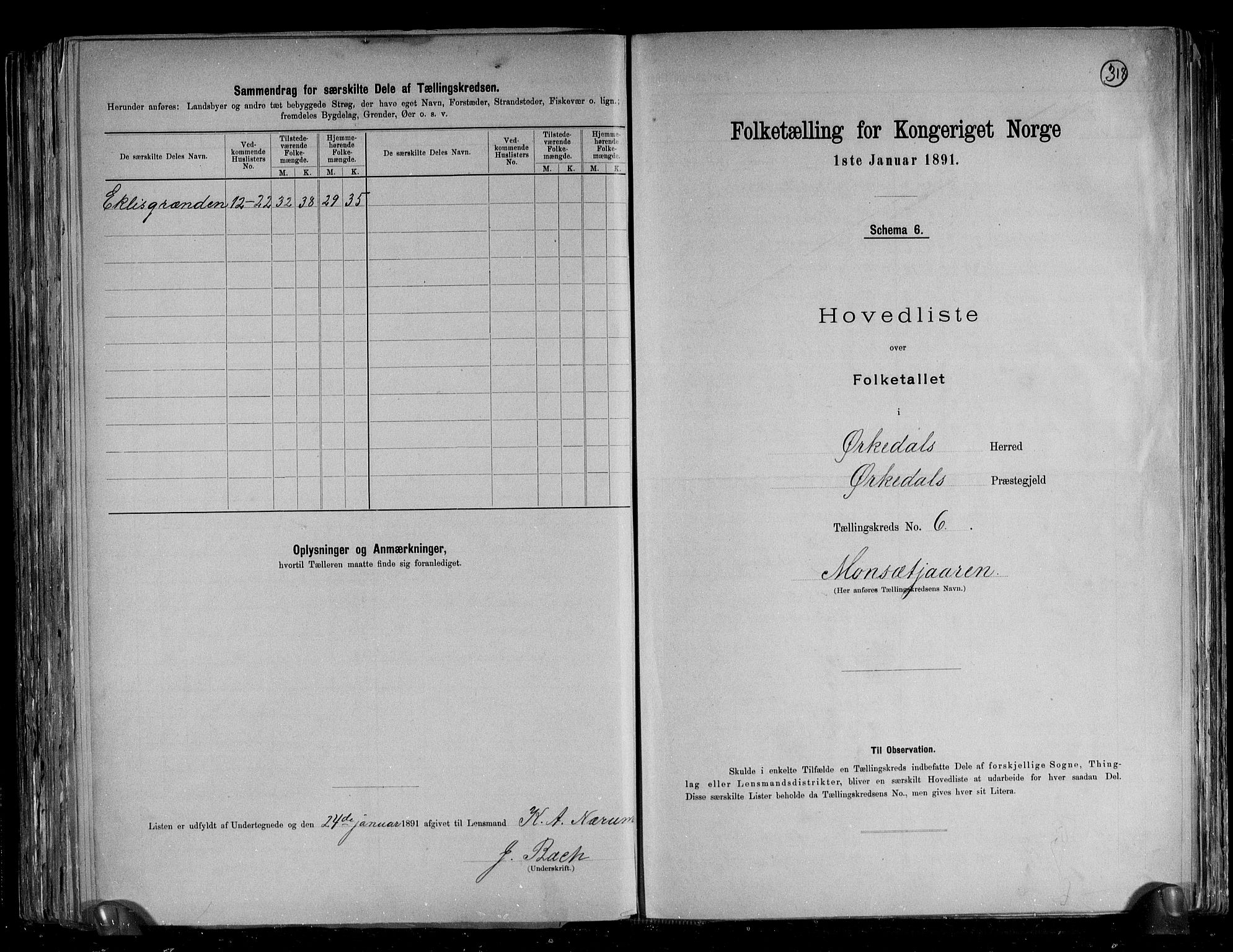 RA, Folketelling 1891 for 1638 Orkdal herred, 1891, s. 17