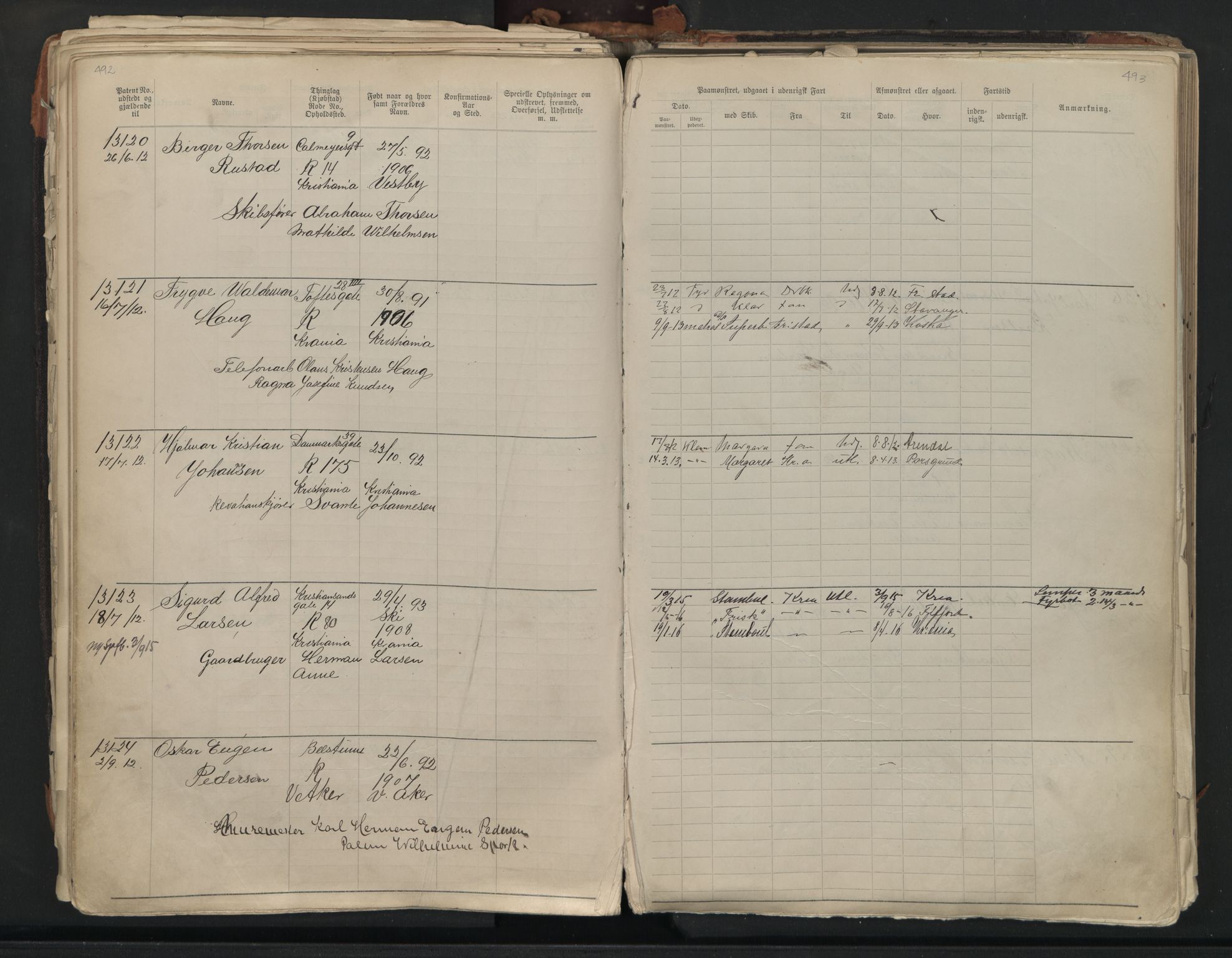Oslo sjømannskontor, AV/SAO-A-10595/F/Fb/L0001: Annotasjonsrulle, 1908-1938, s. 492-493