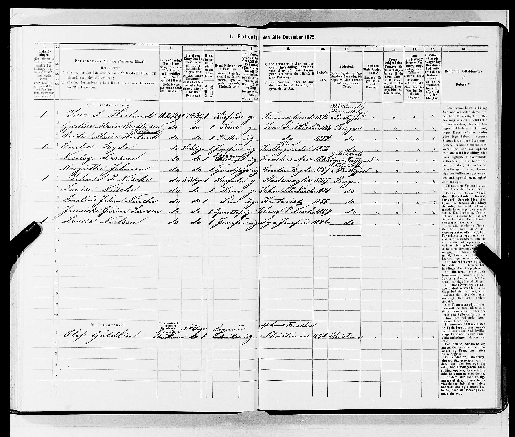 SAB, Folketelling 1875 for 1301 Bergen kjøpstad, 1875, s. 4037