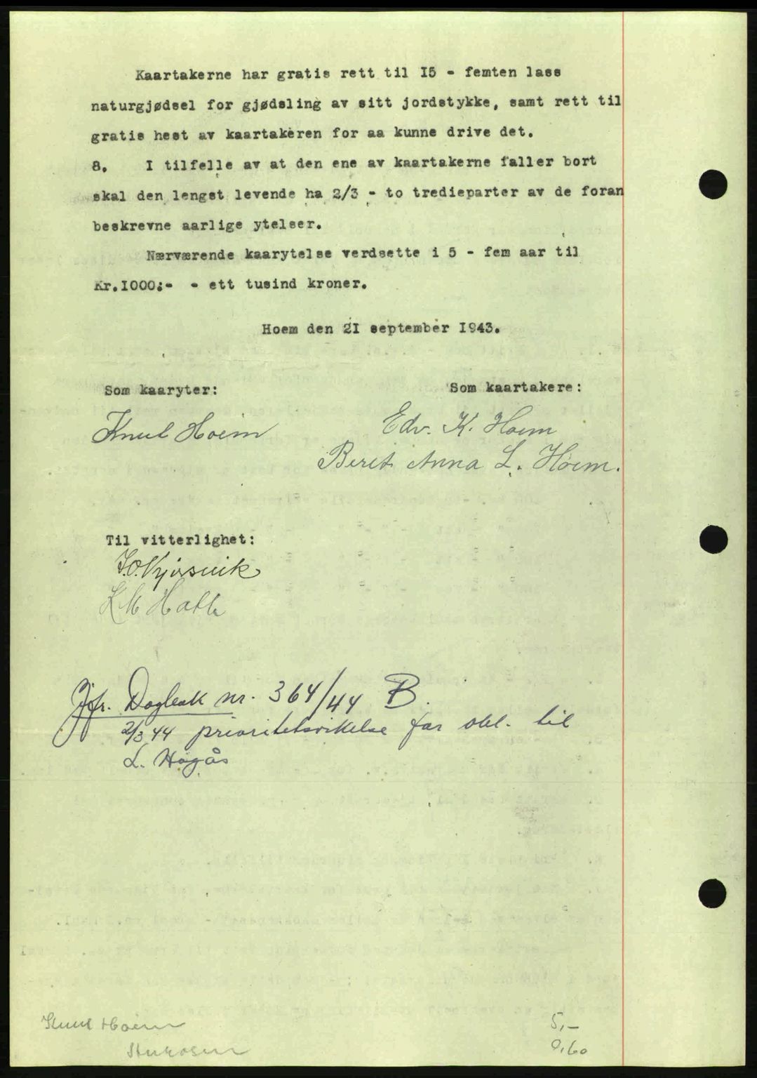 Romsdal sorenskriveri, AV/SAT-A-4149/1/2/2C: Pantebok nr. A15, 1943-1944, Dagboknr: 1674/1943