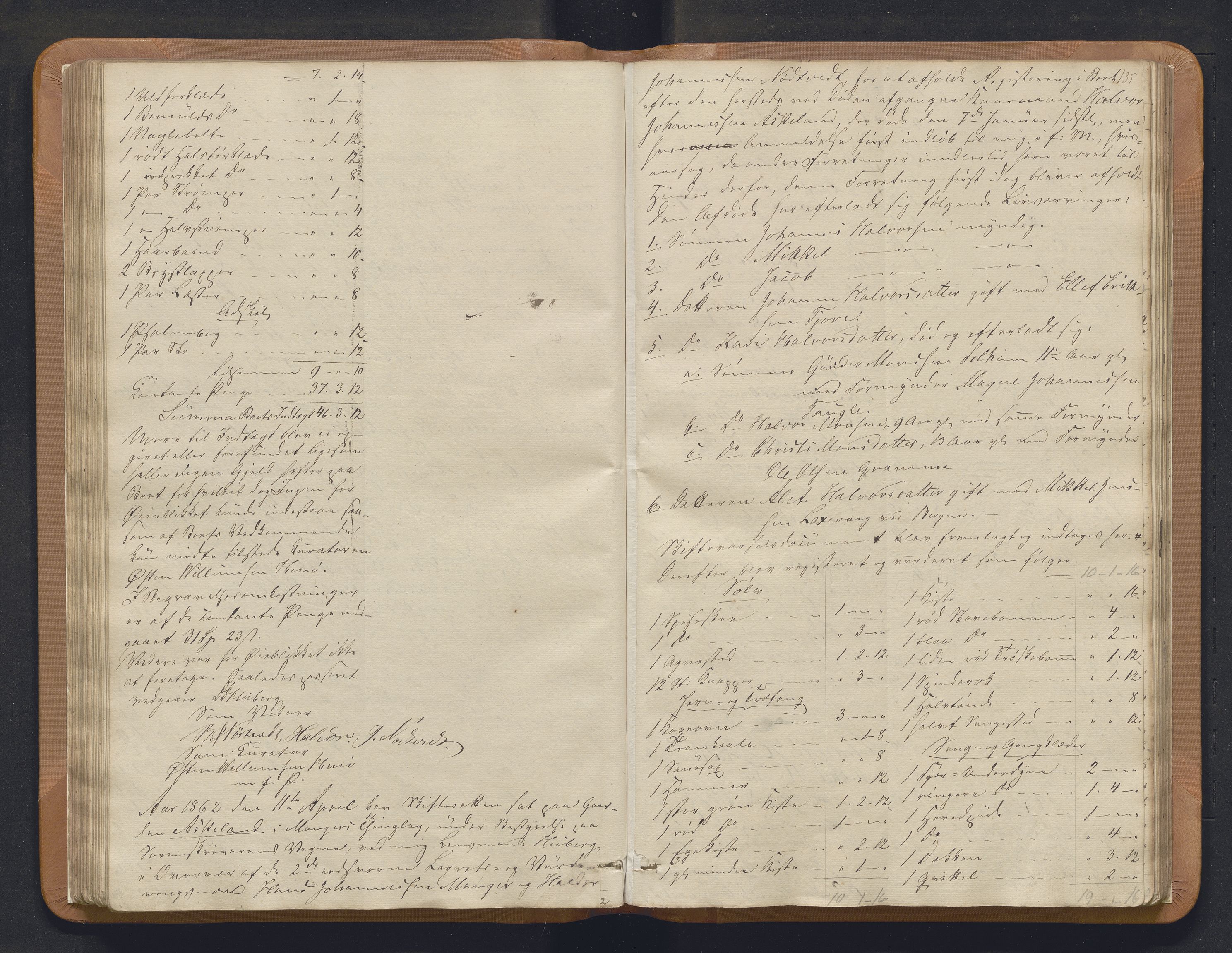 Nordhordland sorenskrivar, AV/SAB-A-2901/1/H/Hb/L0020: Registreringsprotokollar, 1859-1865, s. 134-135