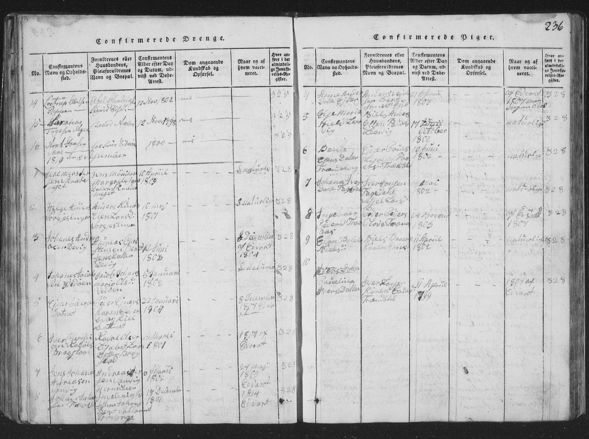 Ministerialprotokoller, klokkerbøker og fødselsregistre - Nord-Trøndelag, SAT/A-1458/773/L0613: Ministerialbok nr. 773A04, 1815-1845, s. 236
