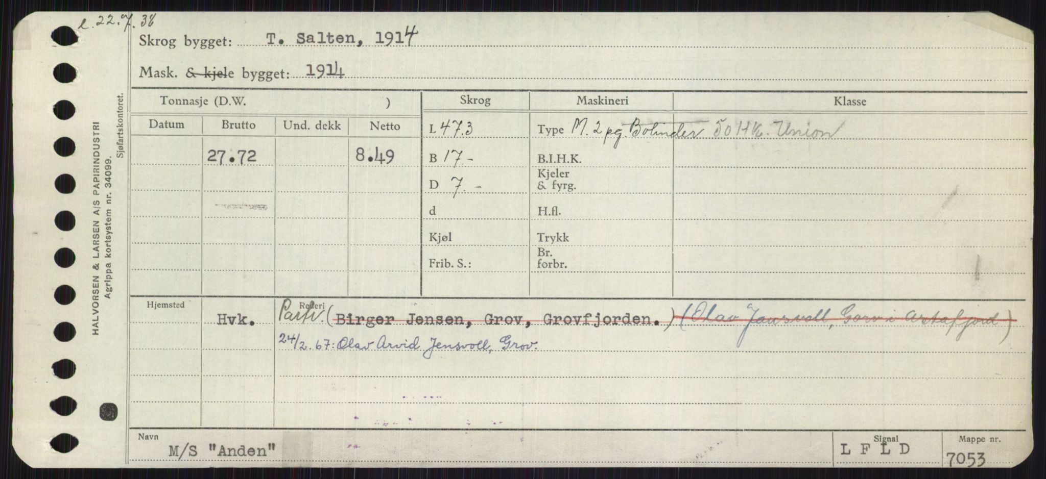 Sjøfartsdirektoratet med forløpere, Skipsmålingen, RA/S-1627/H/Ha/L0001/0001: Fartøy, A-Eig / Fartøy A-Bjøn, s. 211