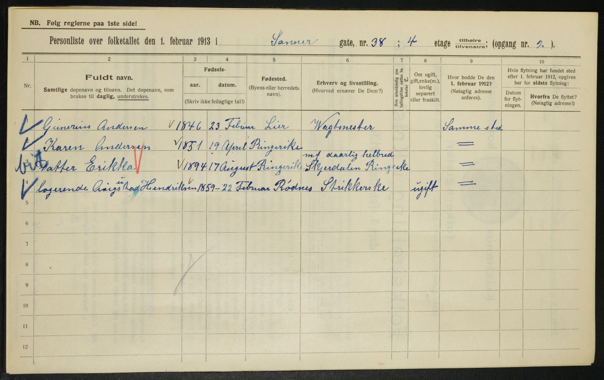 OBA, Kommunal folketelling 1.2.1913 for Kristiania, 1913, s. 89089