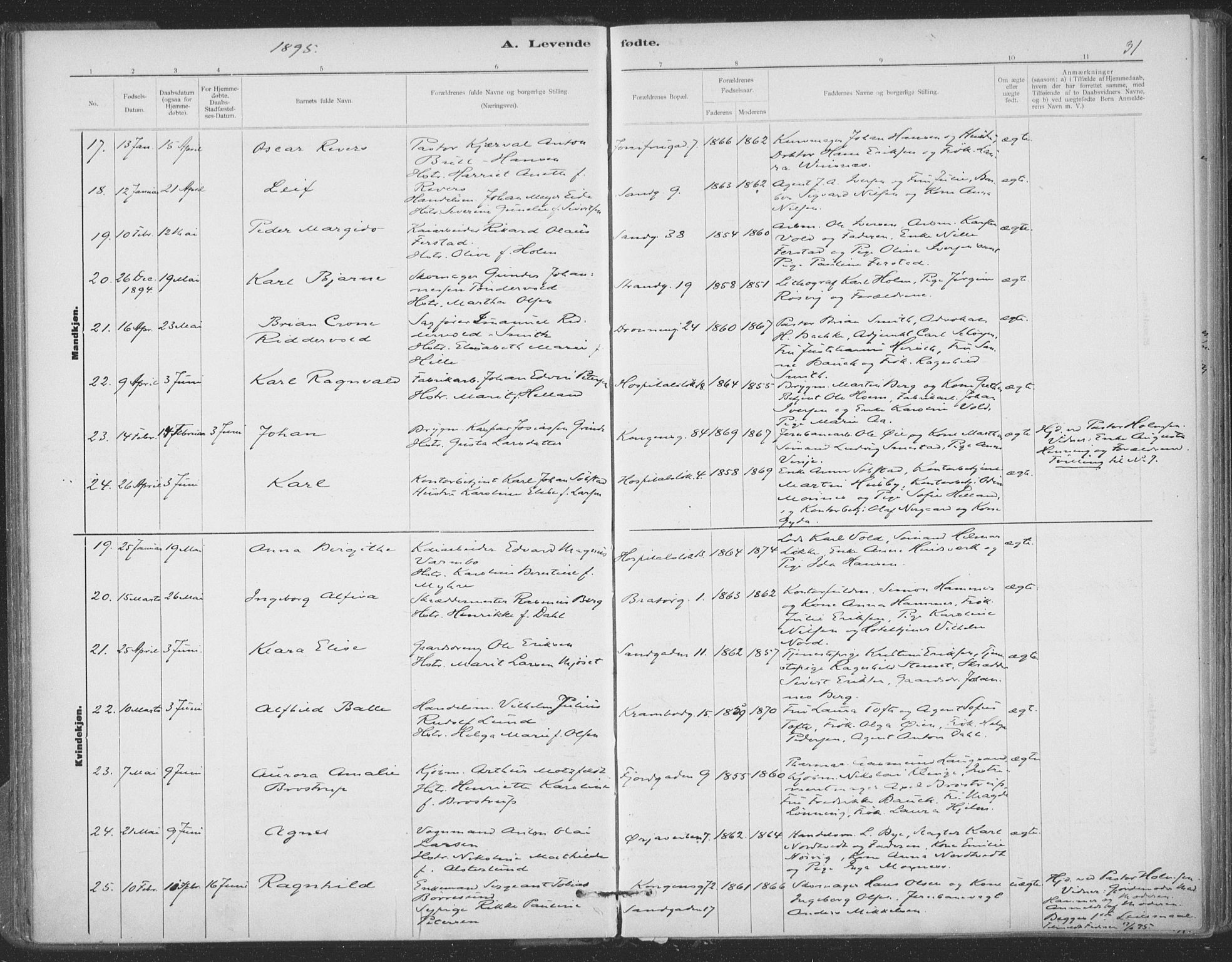 Ministerialprotokoller, klokkerbøker og fødselsregistre - Sør-Trøndelag, AV/SAT-A-1456/602/L0122: Ministerialbok nr. 602A20, 1892-1908, s. 31