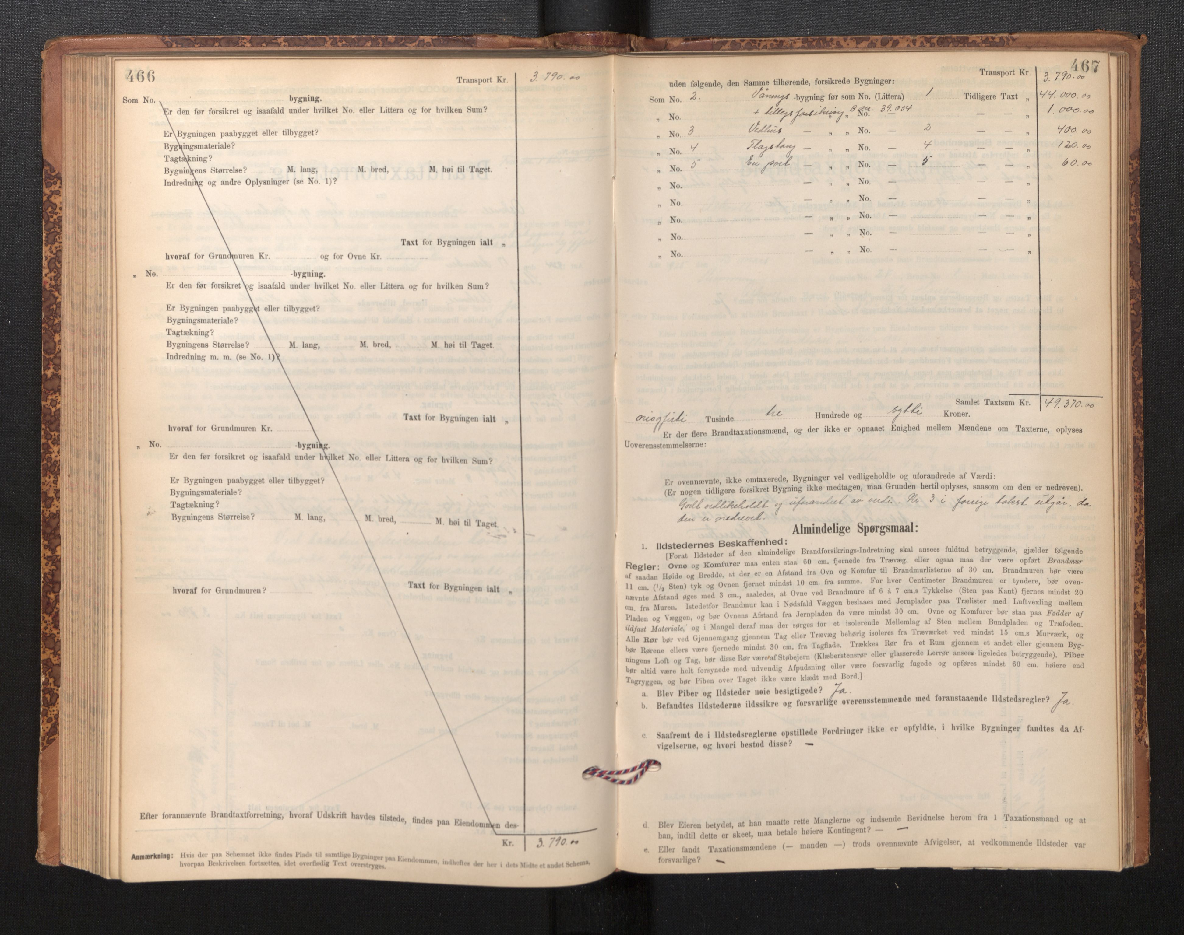 Lensmannen i Askvoll, SAB/A-26301/0012/L0004: Branntakstprotokoll, skjematakst og liste over branntakstmenn, 1895-1932, s. 466-467