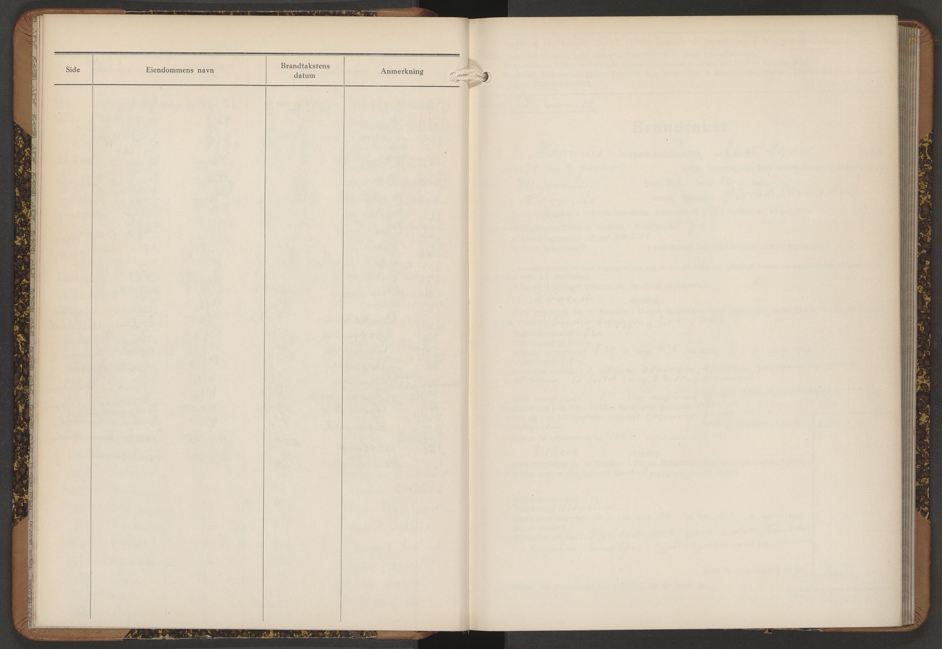 Norges Brannkasse Hornnes, AV/SAK-2241-0026/F/Fa/L0008: Branntakstprotokoll nr. 7 med gårdsnavnregister, 1939-1954