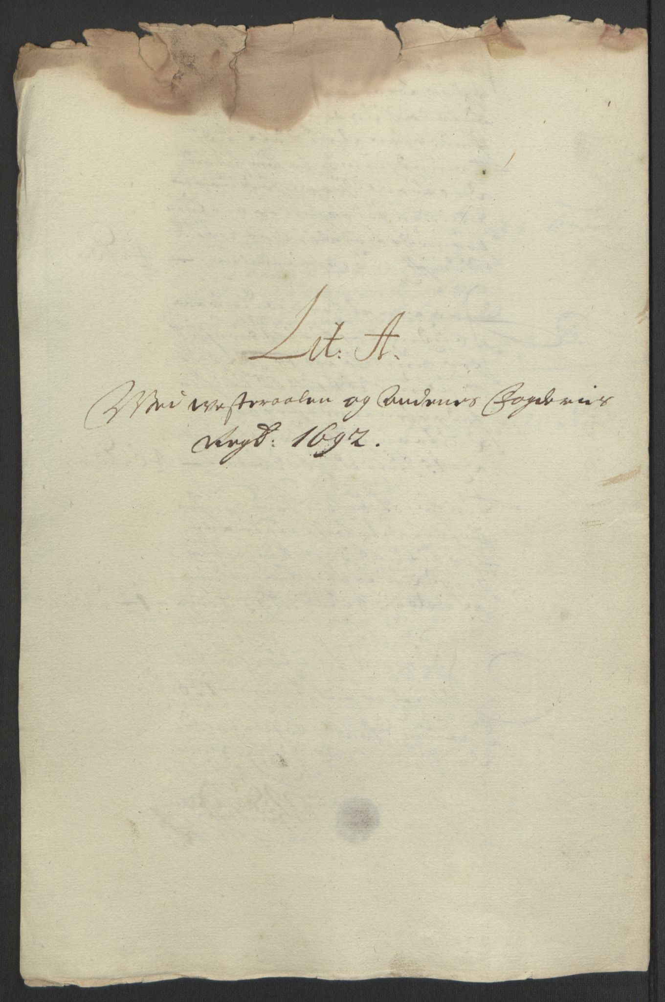 Rentekammeret inntil 1814, Reviderte regnskaper, Fogderegnskap, RA/EA-4092/R67/L4676: Fogderegnskap Vesterålen, Andenes og Lofoten, 1691-1693, s. 98