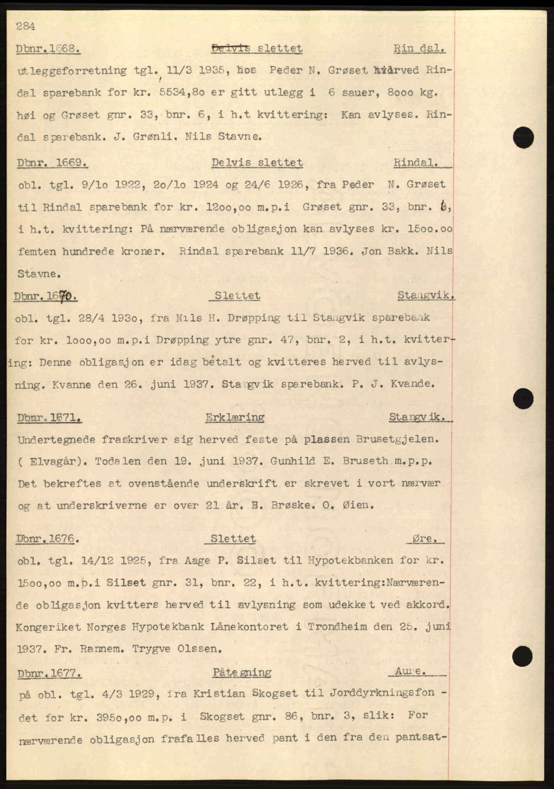 Nordmøre sorenskriveri, SAT/A-4132/1/2/2Ca: Pantebok nr. C80, 1936-1939, Dagboknr: 1668/1937