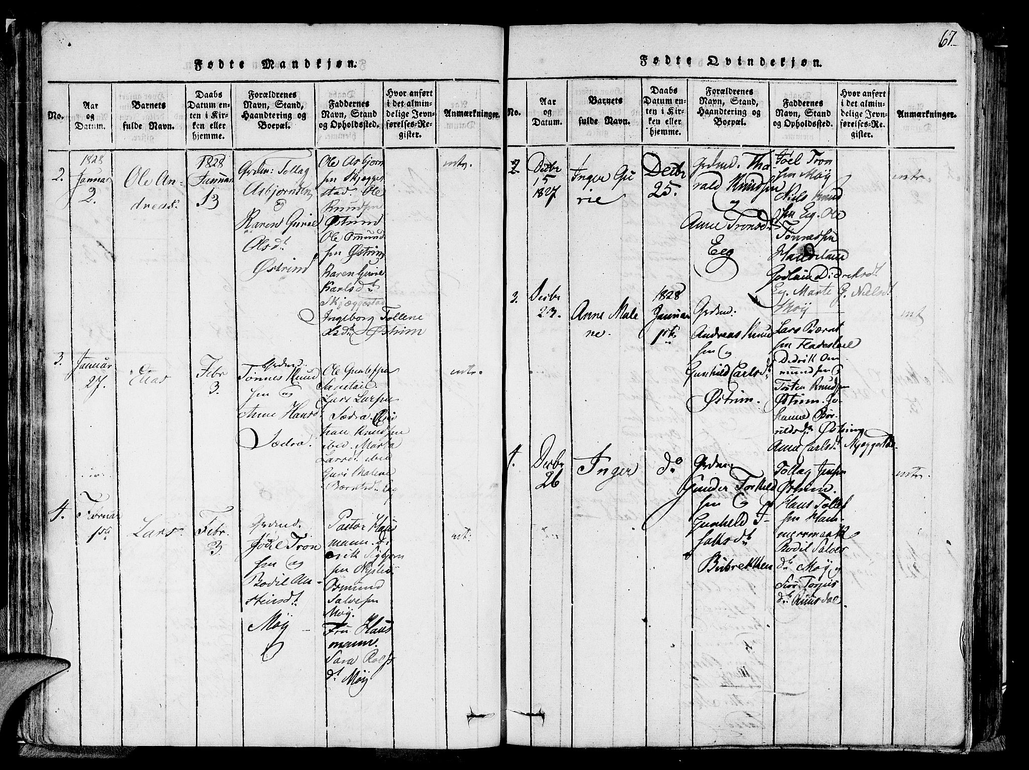 Lund sokneprestkontor, SAST/A-101809/S06/L0005: Ministerialbok nr. A 5, 1815-1833, s. 67