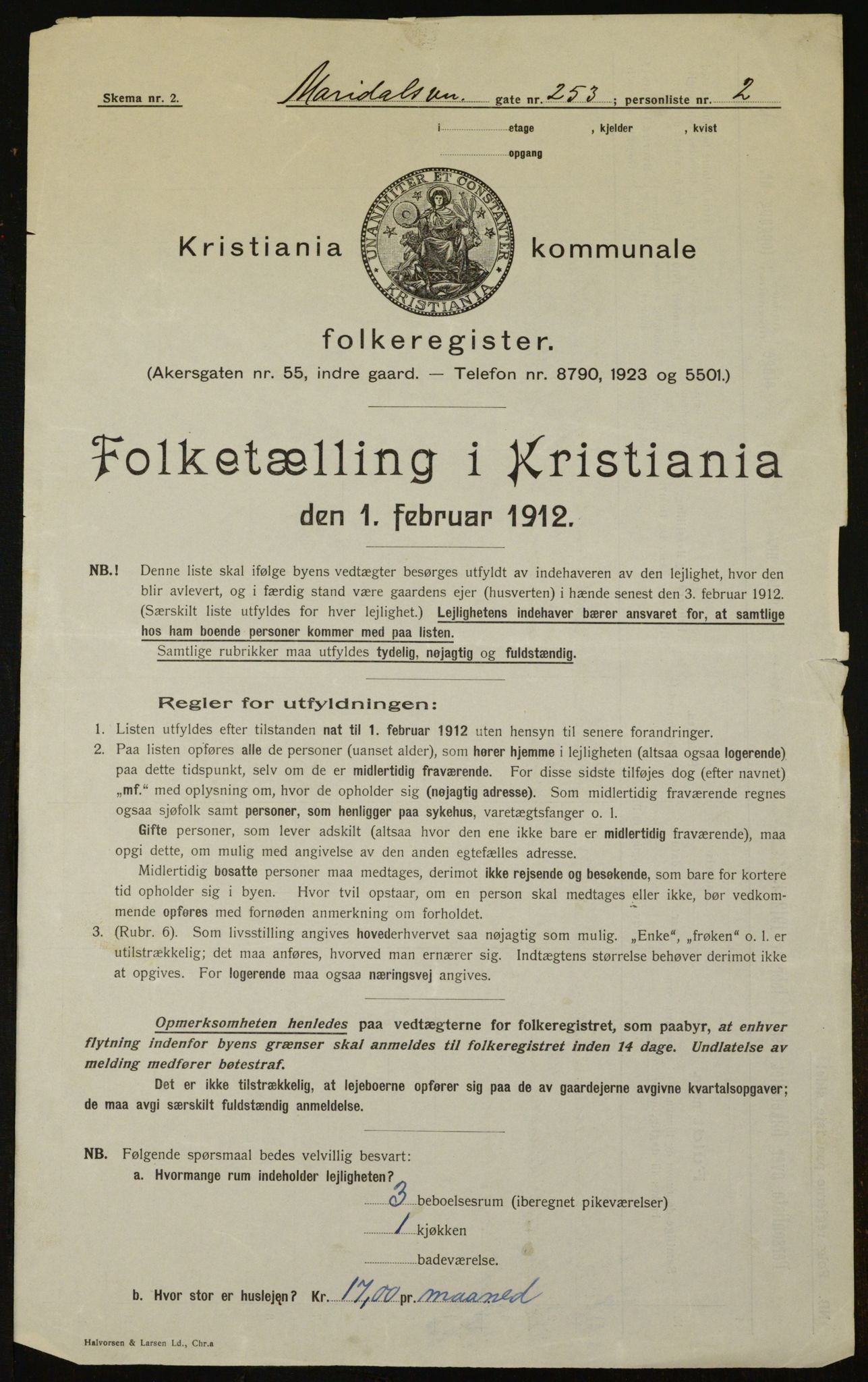 OBA, Kommunal folketelling 1.2.1912 for Kristiania, 1912, s. 63225