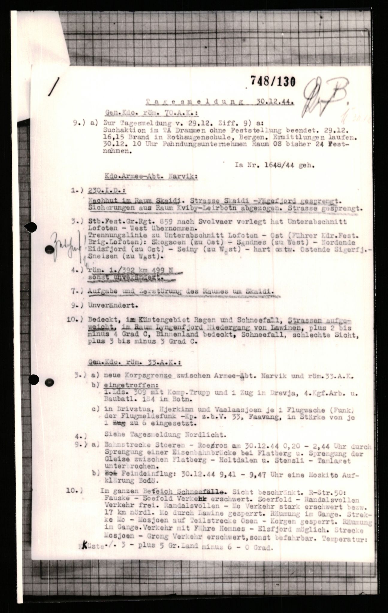 Forsvarets Overkommando. 2 kontor. Arkiv 11.4. Spredte tyske arkivsaker, AV/RA-RAFA-7031/D/Dar/Dara/L0001: Krigsdagbøker for 20. Gebirgs-Armee-Oberkommando (AOK 20), 1944-1945, s. 284