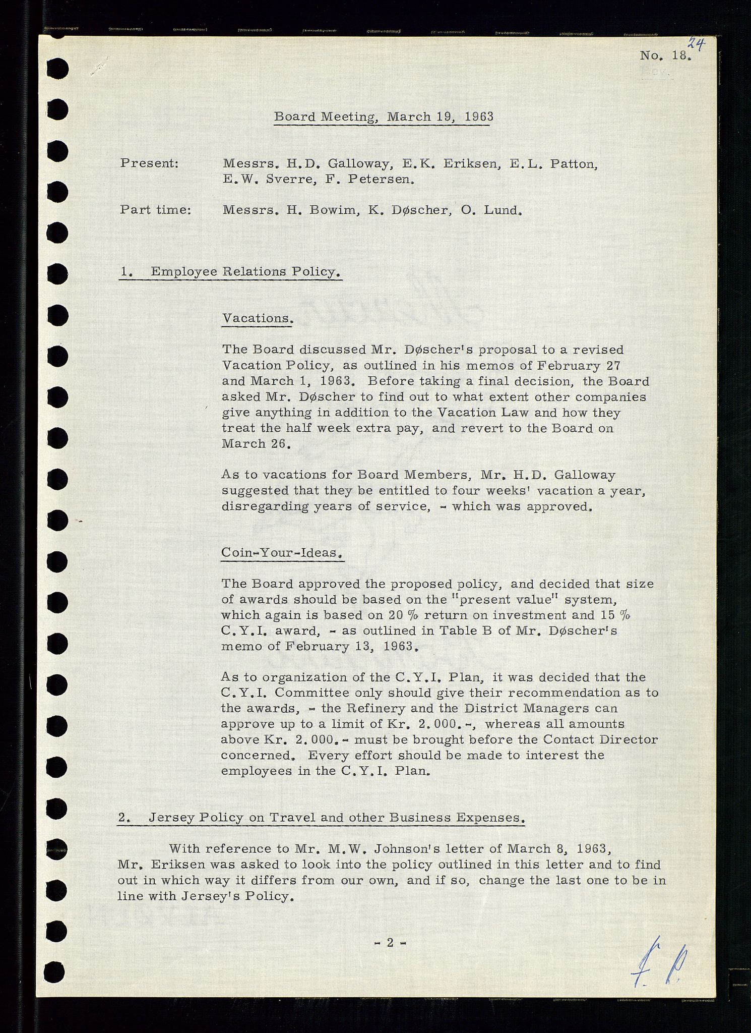 Pa 0982 - Esso Norge A/S, AV/SAST-A-100448/A/Aa/L0001/0004: Den administrerende direksjon Board minutes (styrereferater) / Den administrerende direksjon Board minutes (styrereferater), 1963-1964, s. 237