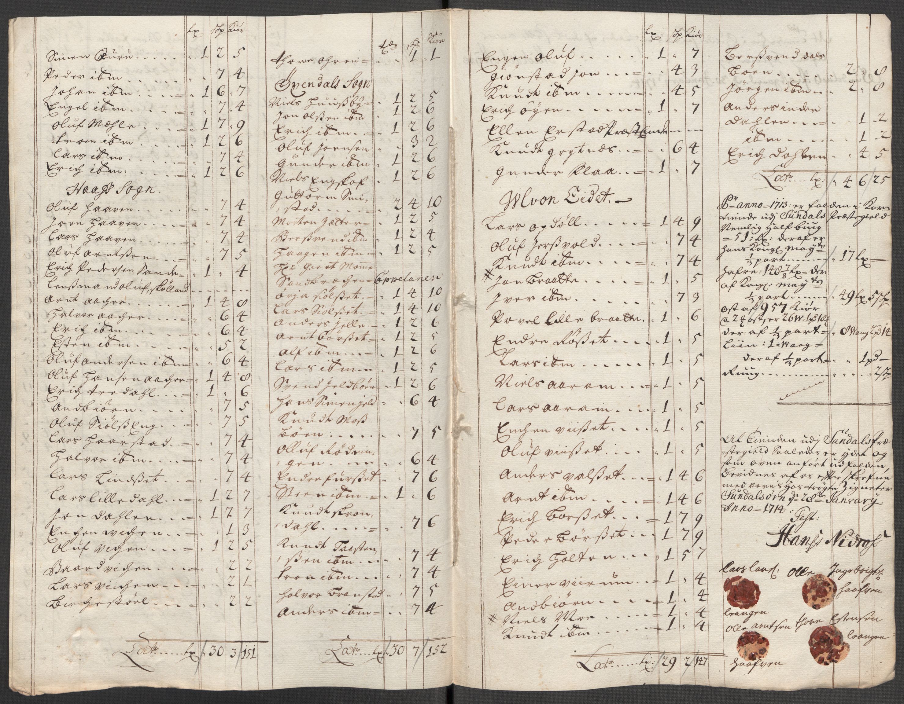 Rentekammeret inntil 1814, Reviderte regnskaper, Fogderegnskap, AV/RA-EA-4092/R56/L3747: Fogderegnskap Nordmøre, 1713, s. 260