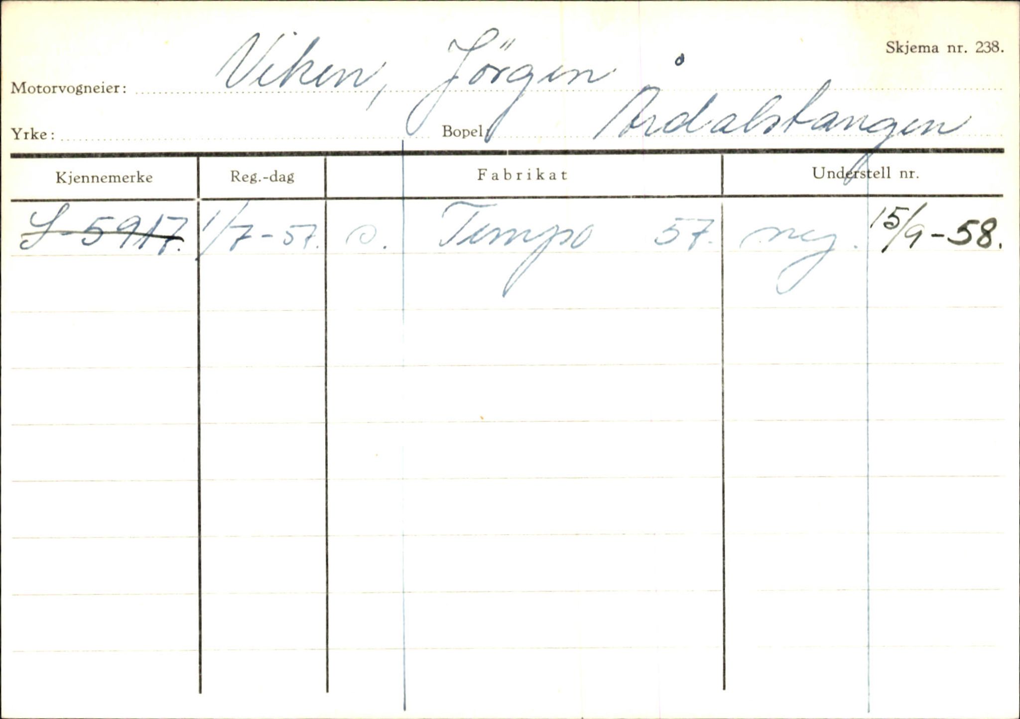 Statens vegvesen, Sogn og Fjordane vegkontor, AV/SAB-A-5301/4/F/L0146: Registerkort Årdal R-Å samt diverse kort, 1945-1975, s. 1218