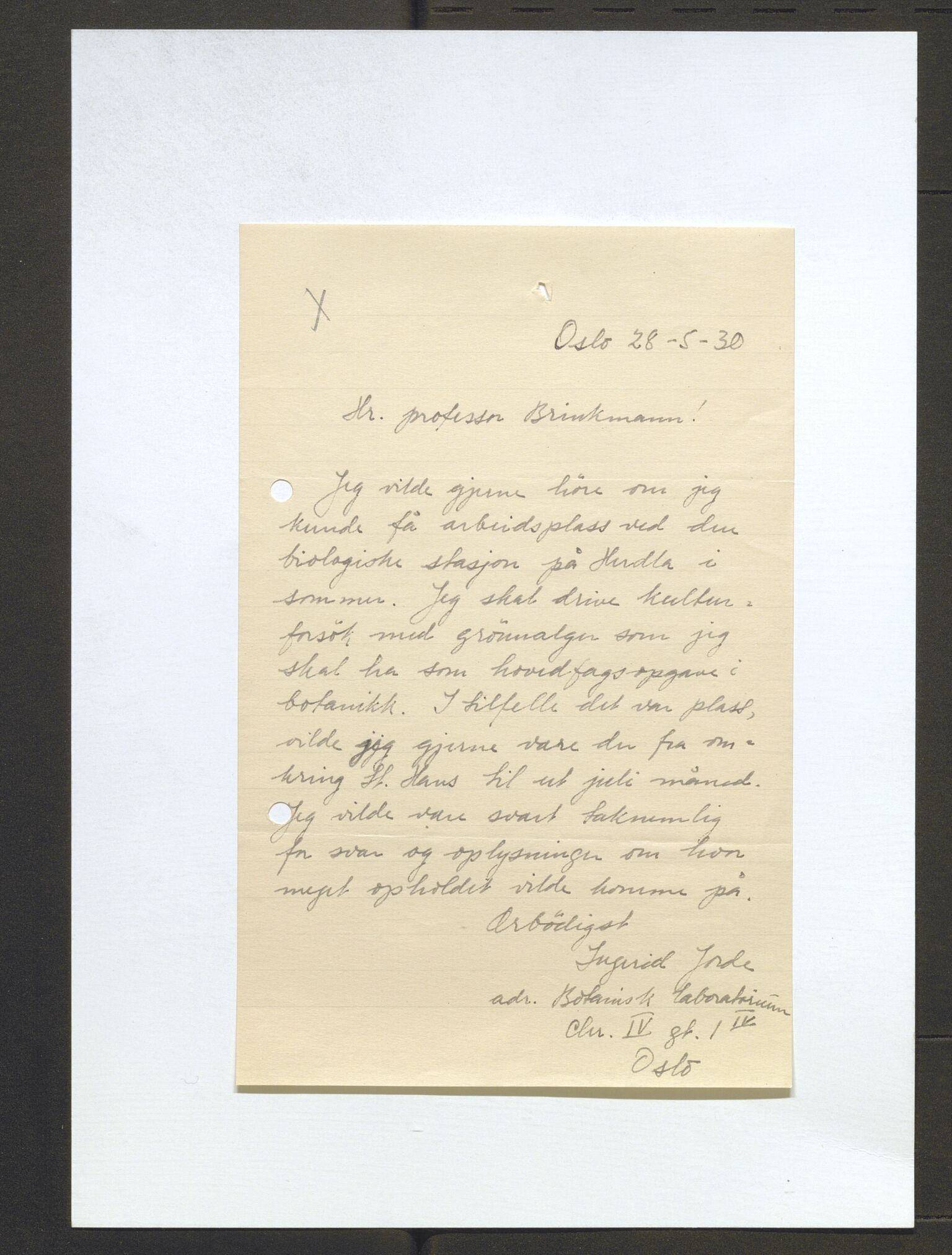 Bergens Museum, AV/SAB-A-17301/13/D/L0002: Korrespondanse , 1928-1940, s. 121