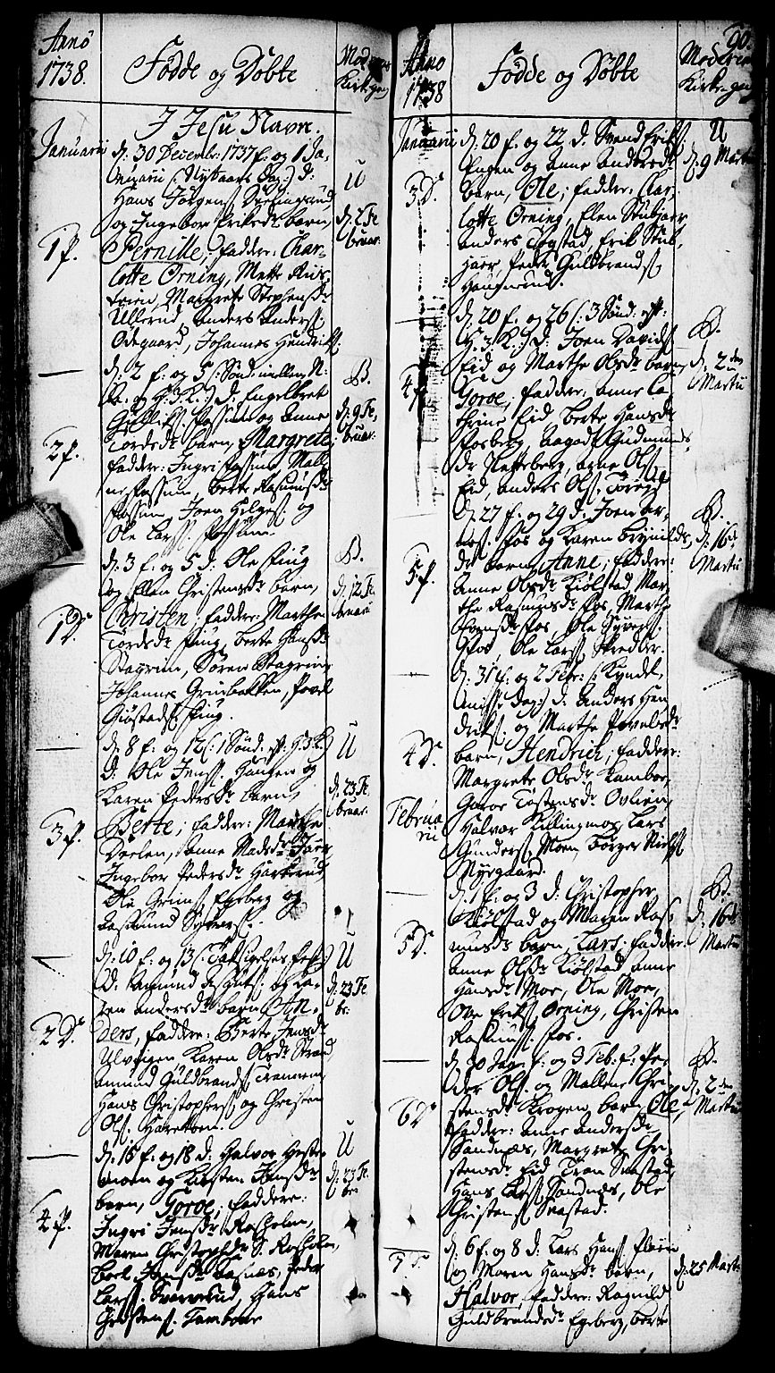 Aurskog prestekontor Kirkebøker, SAO/A-10304a/F/Fa/L0002: Ministerialbok nr. I 2, 1735-1766, s. 90