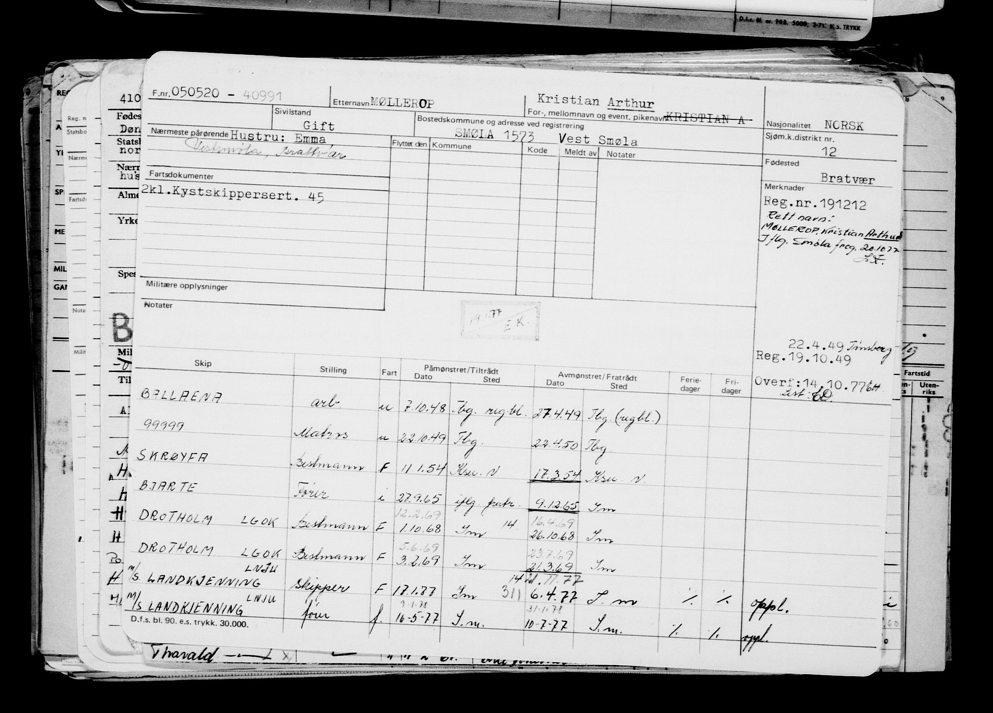 Direktoratet for sjømenn, AV/RA-S-3545/G/Gb/L0180: Hovedkort, 1920, s. 376