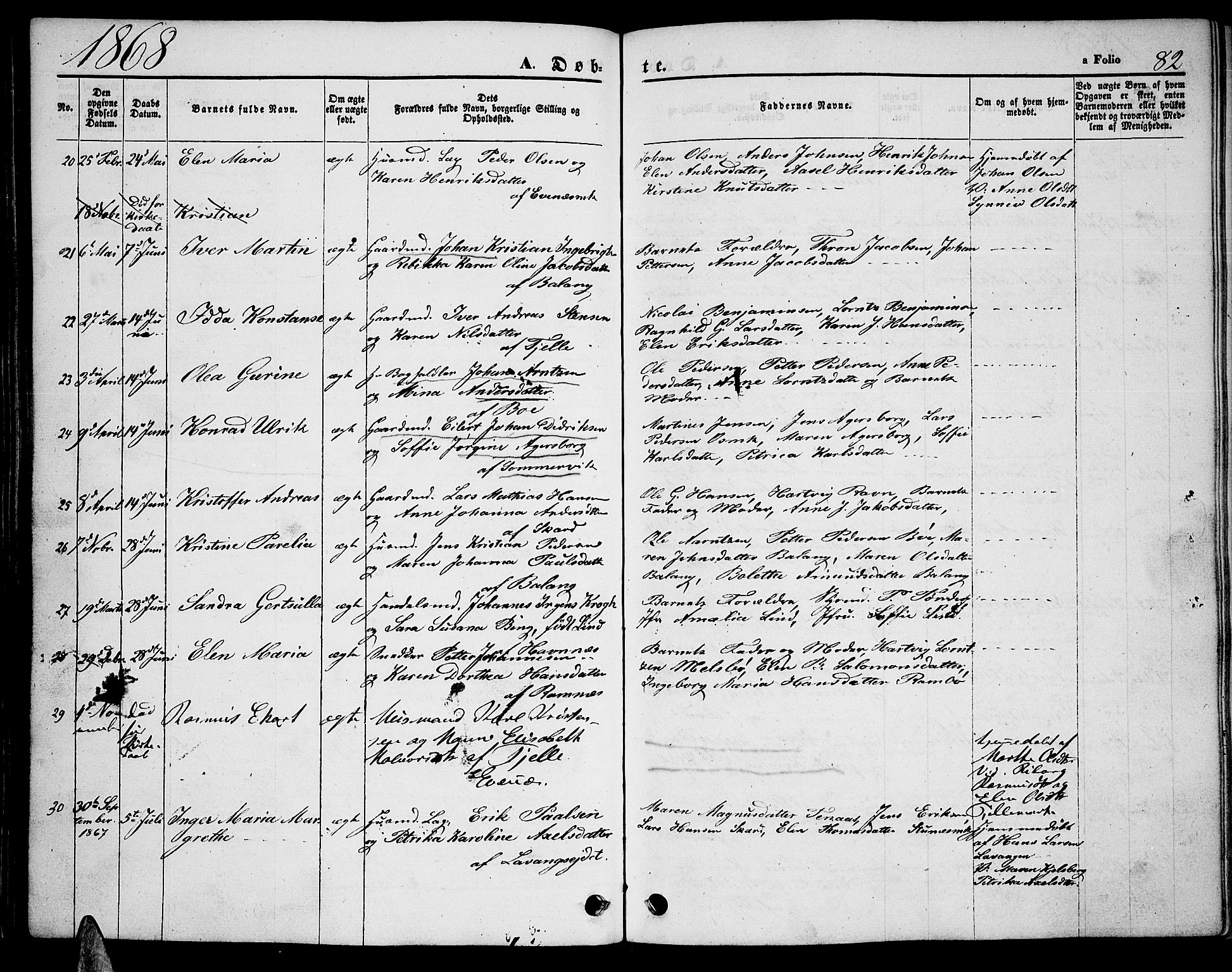 Ministerialprotokoller, klokkerbøker og fødselsregistre - Nordland, AV/SAT-A-1459/863/L0912: Klokkerbok nr. 863C02, 1858-1876, s. 82