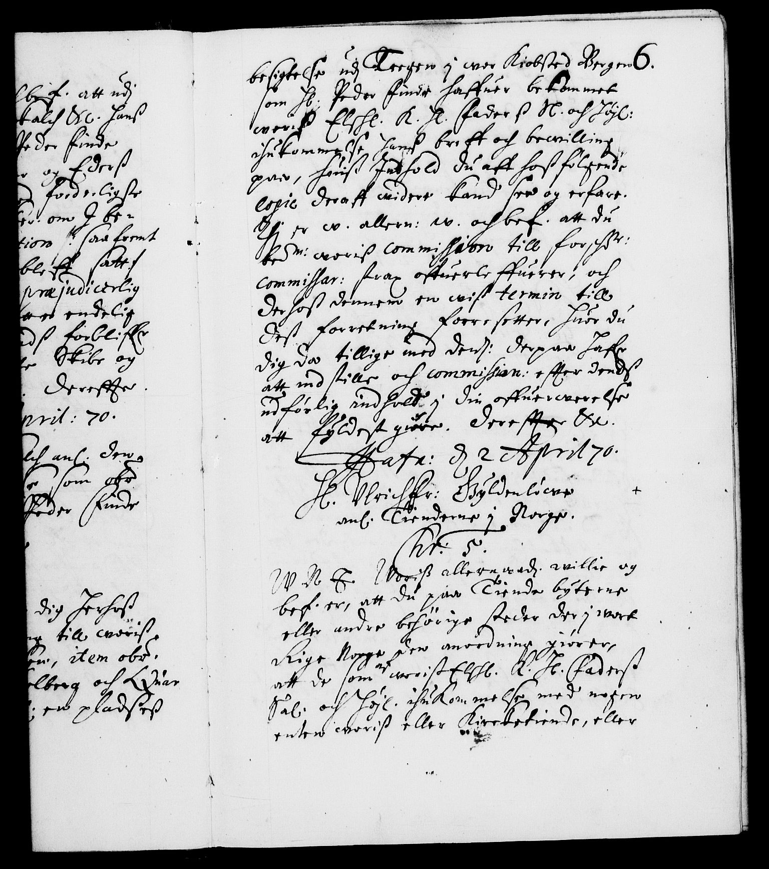 Danske Kanselli 1572-1799, AV/RA-EA-3023/F/Fc/Fca/Fcab/L0012: Norske tegnelser (mikrofilm), 1670-1683, s. 6a