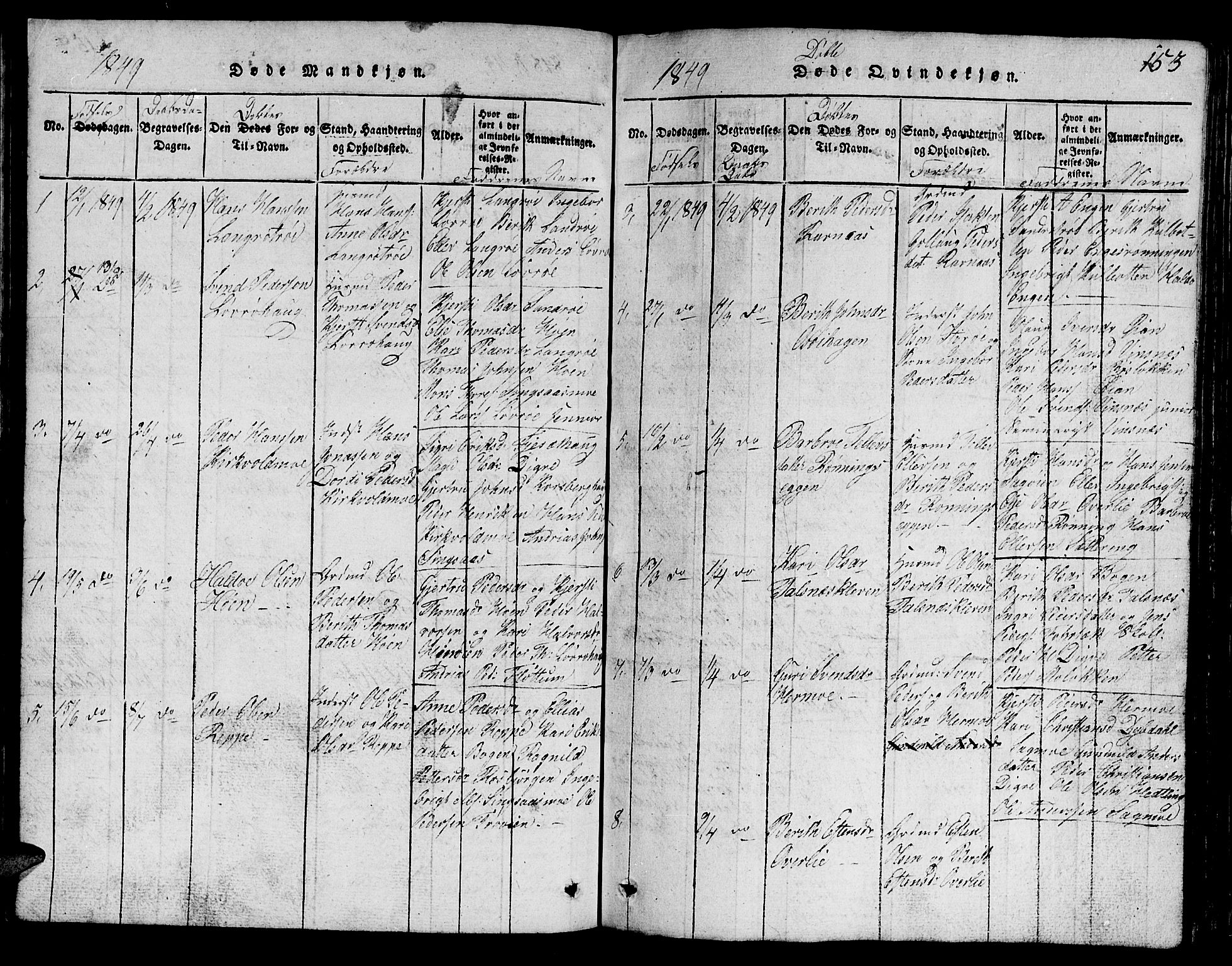 Ministerialprotokoller, klokkerbøker og fødselsregistre - Sør-Trøndelag, AV/SAT-A-1456/688/L1026: Klokkerbok nr. 688C01, 1817-1860, s. 153