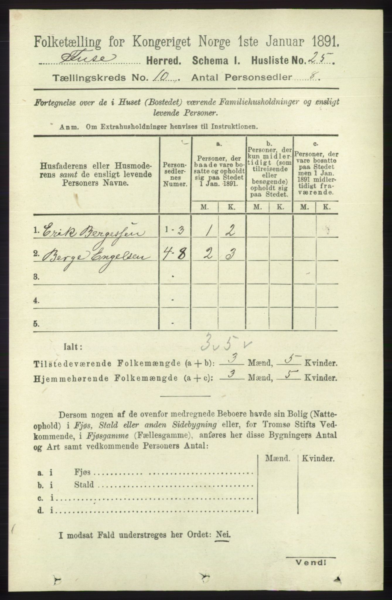 RA, Folketelling 1891 for 1241 Fusa herred, 1891, s. 1911