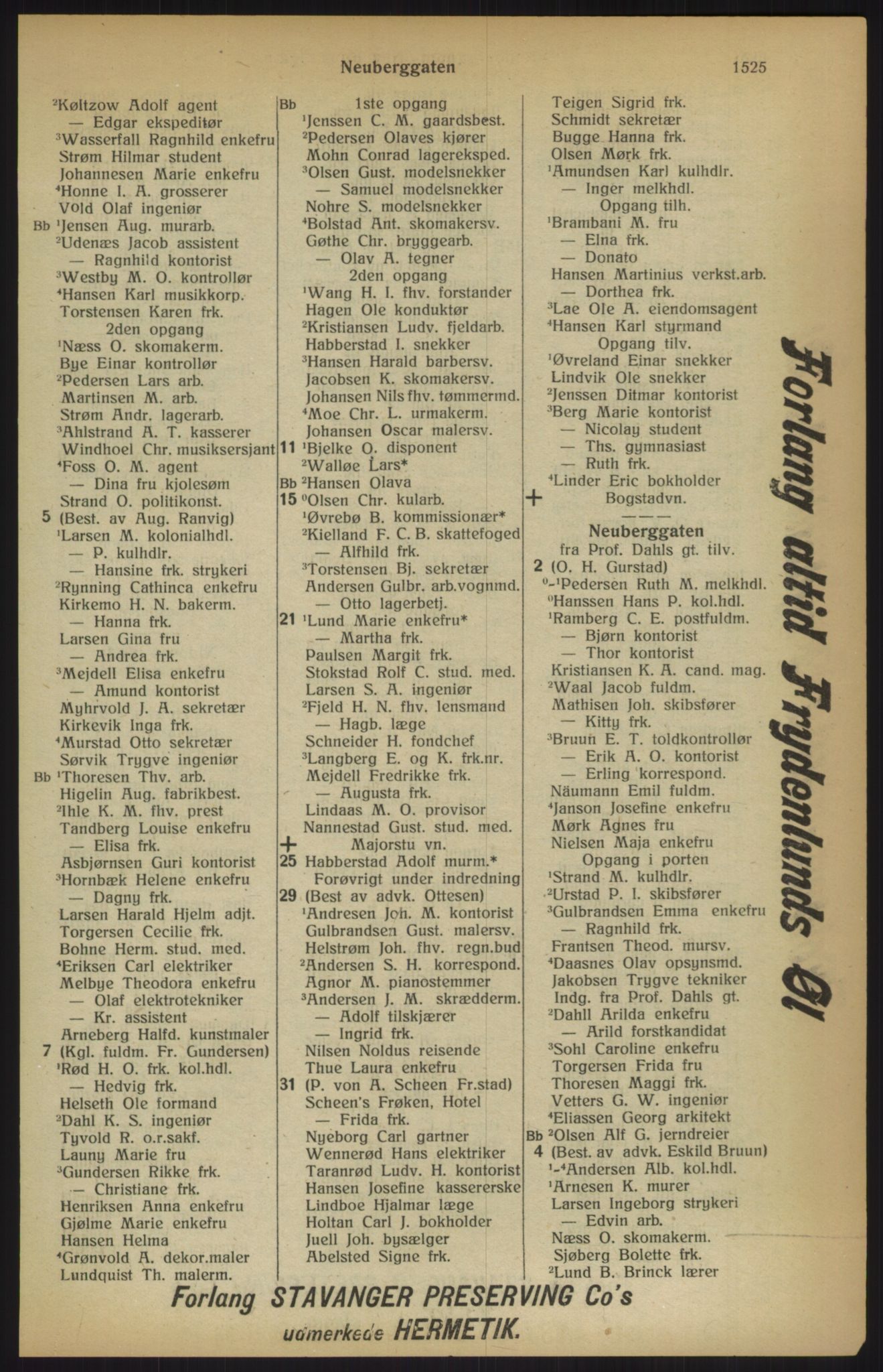 Kristiania/Oslo adressebok, PUBL/-, 1915, s. 1525
