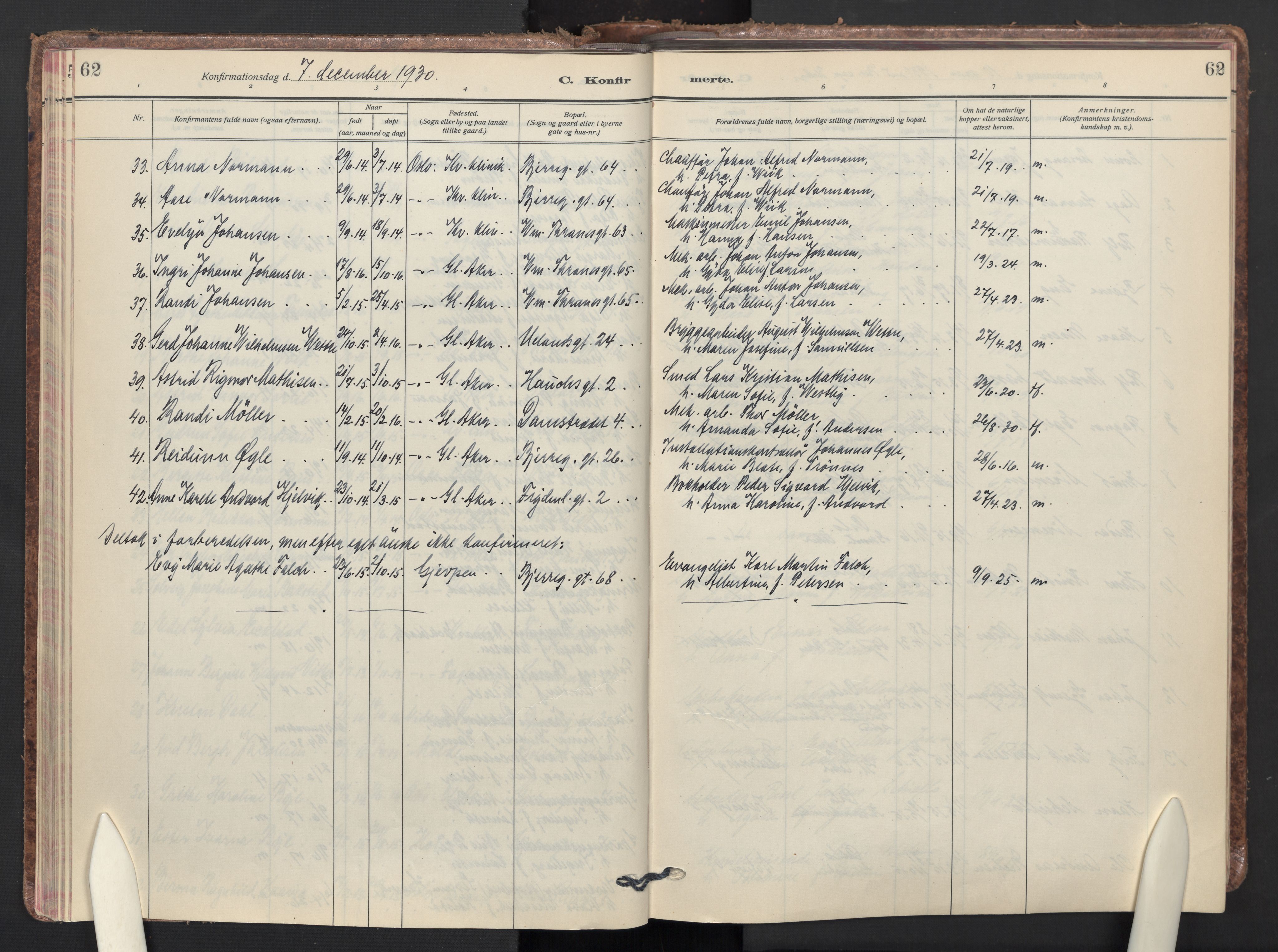 Gamle Aker prestekontor Kirkebøker, AV/SAO-A-10617a/F/L0019: Ministerialbok nr. 19, 1925-1954, s. 62