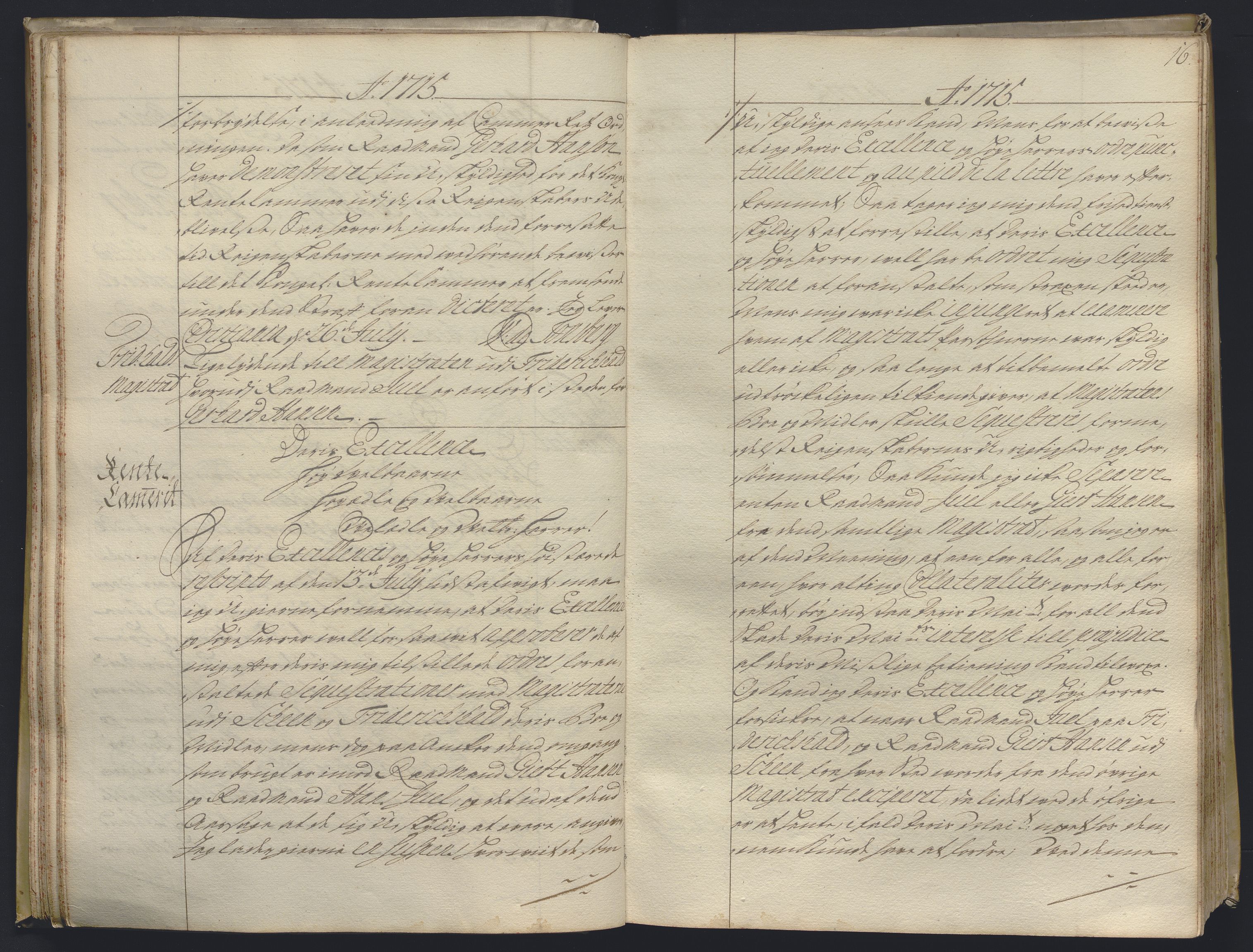 Kristiania stiftamt, AV/SAO-A-10386/B/Ba/L0004: Kopibok, 1715-1717, s. 15b-16a