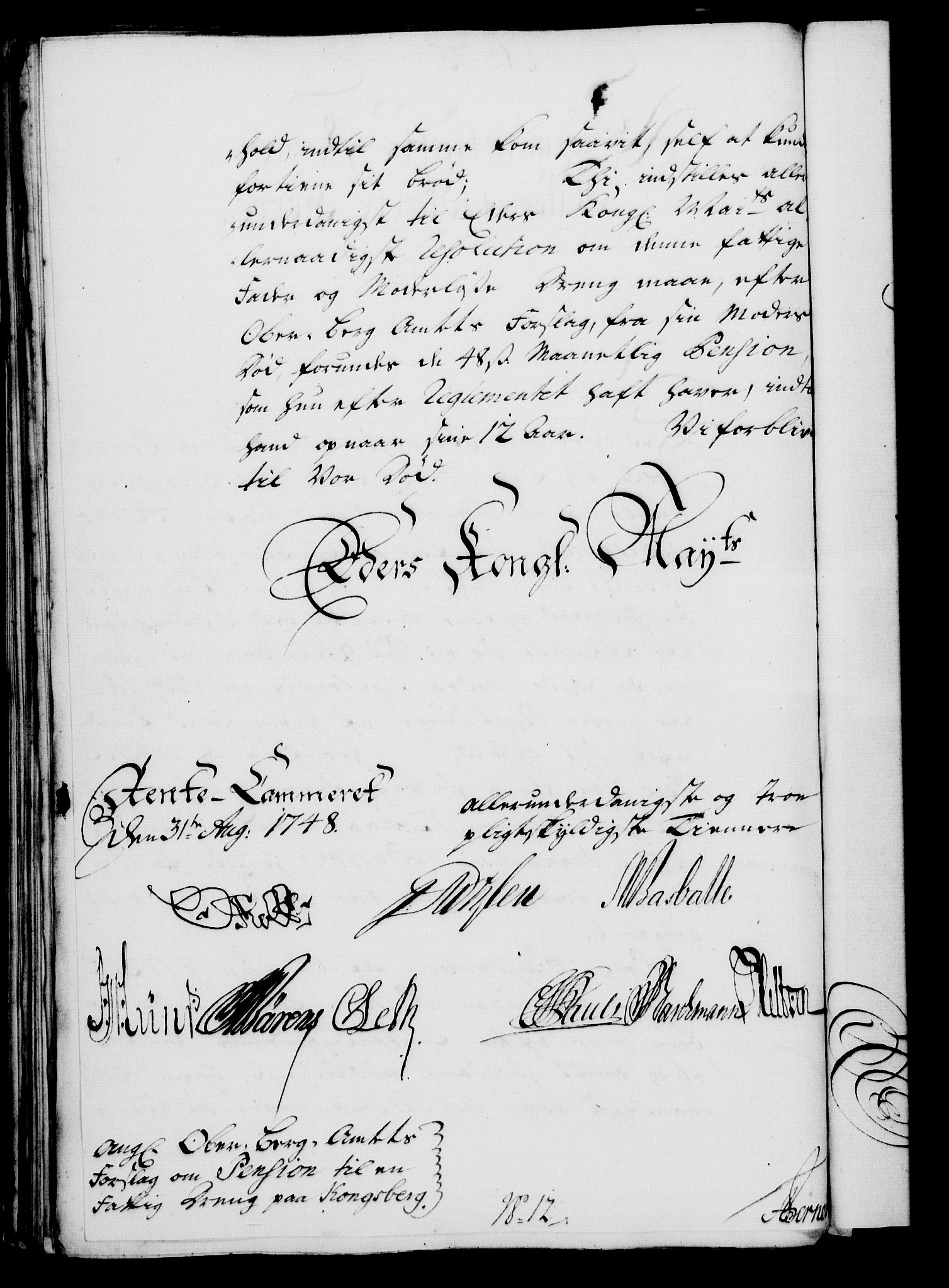 Rentekammeret, Kammerkanselliet, RA/EA-3111/G/Gf/Gfa/L0030: Norsk relasjons- og resolusjonsprotokoll (merket RK 52.30), 1748, s. 480